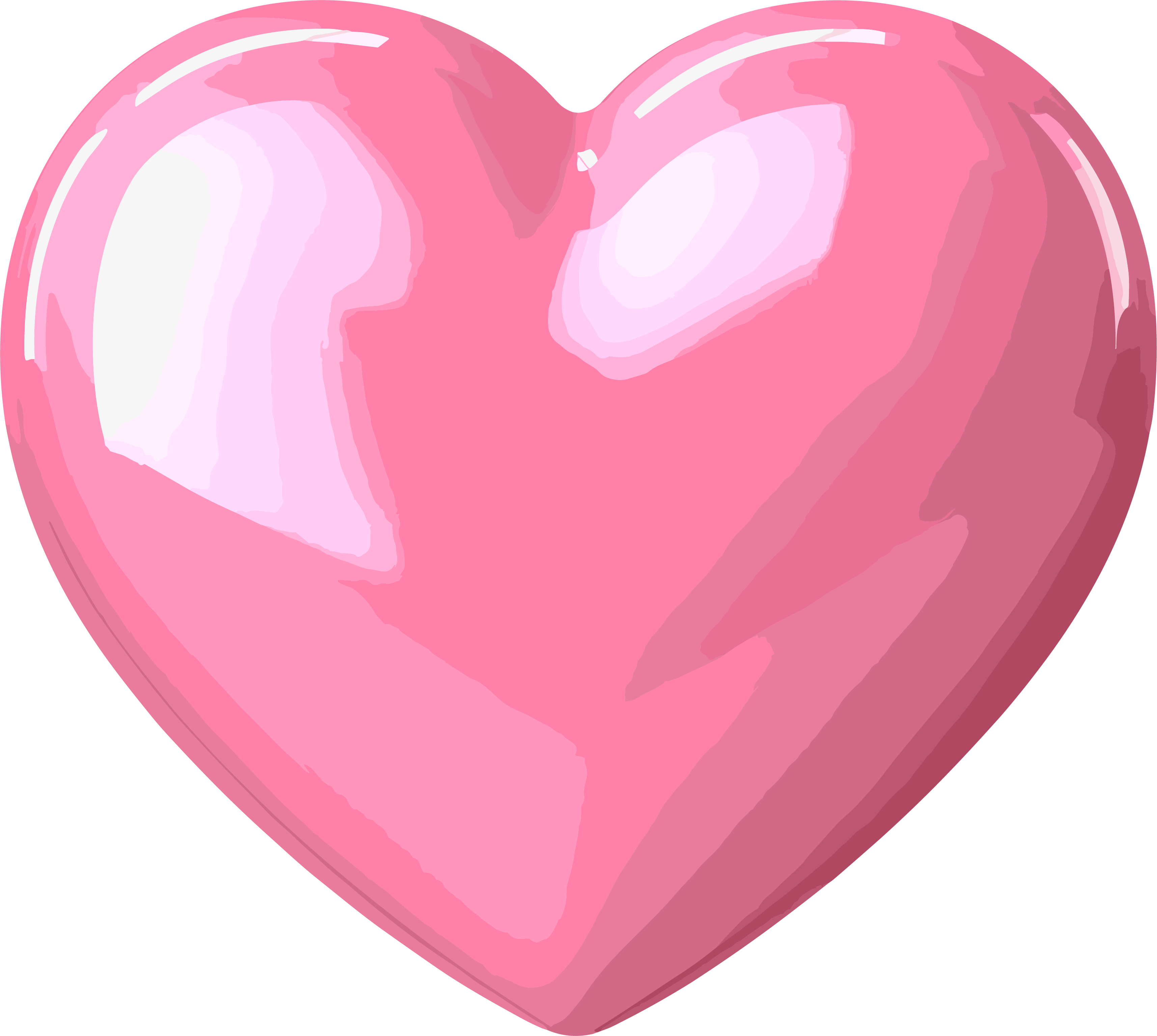 Pink heart-shaped solid PNG clipart