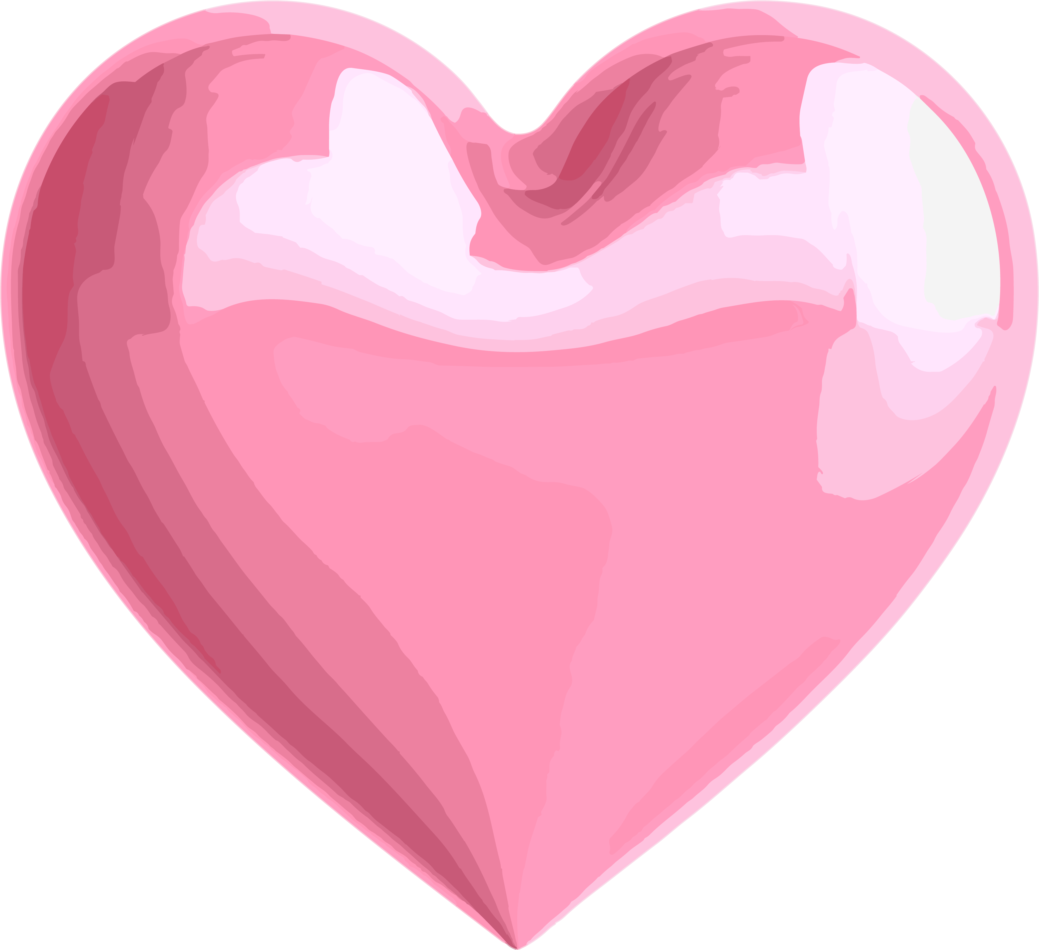 Pink heart-shaped solid PNG clipart