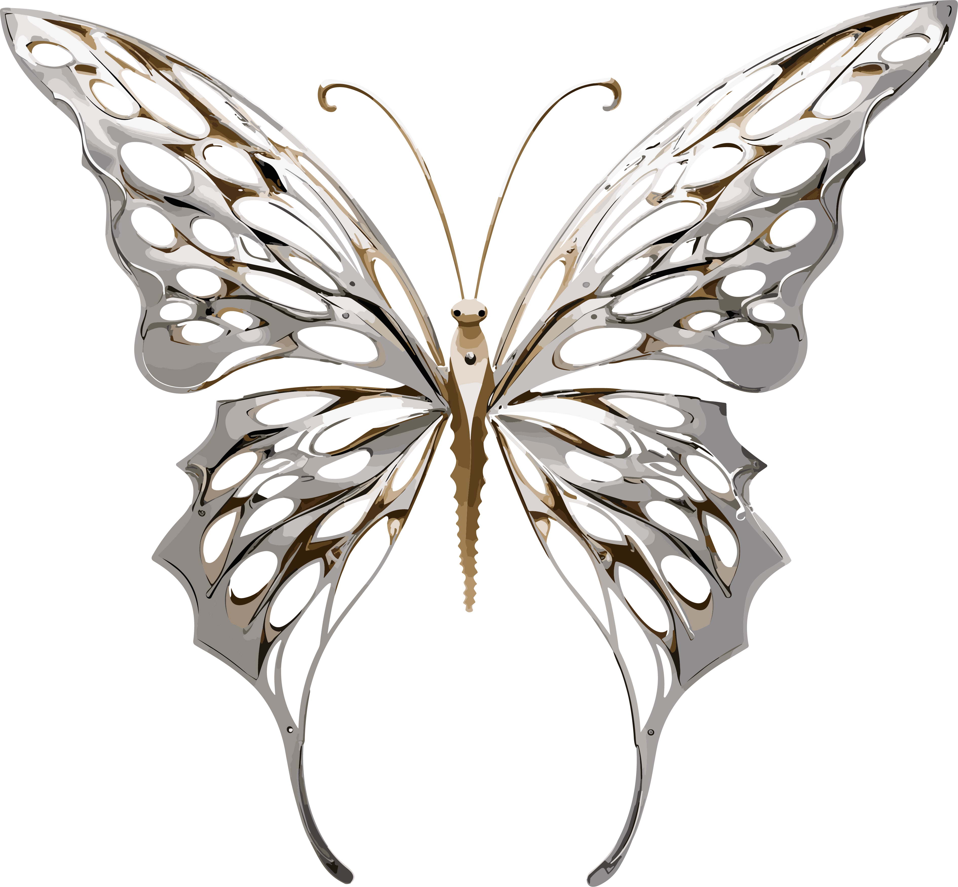 Commercially usable creative design metal butterfly material
