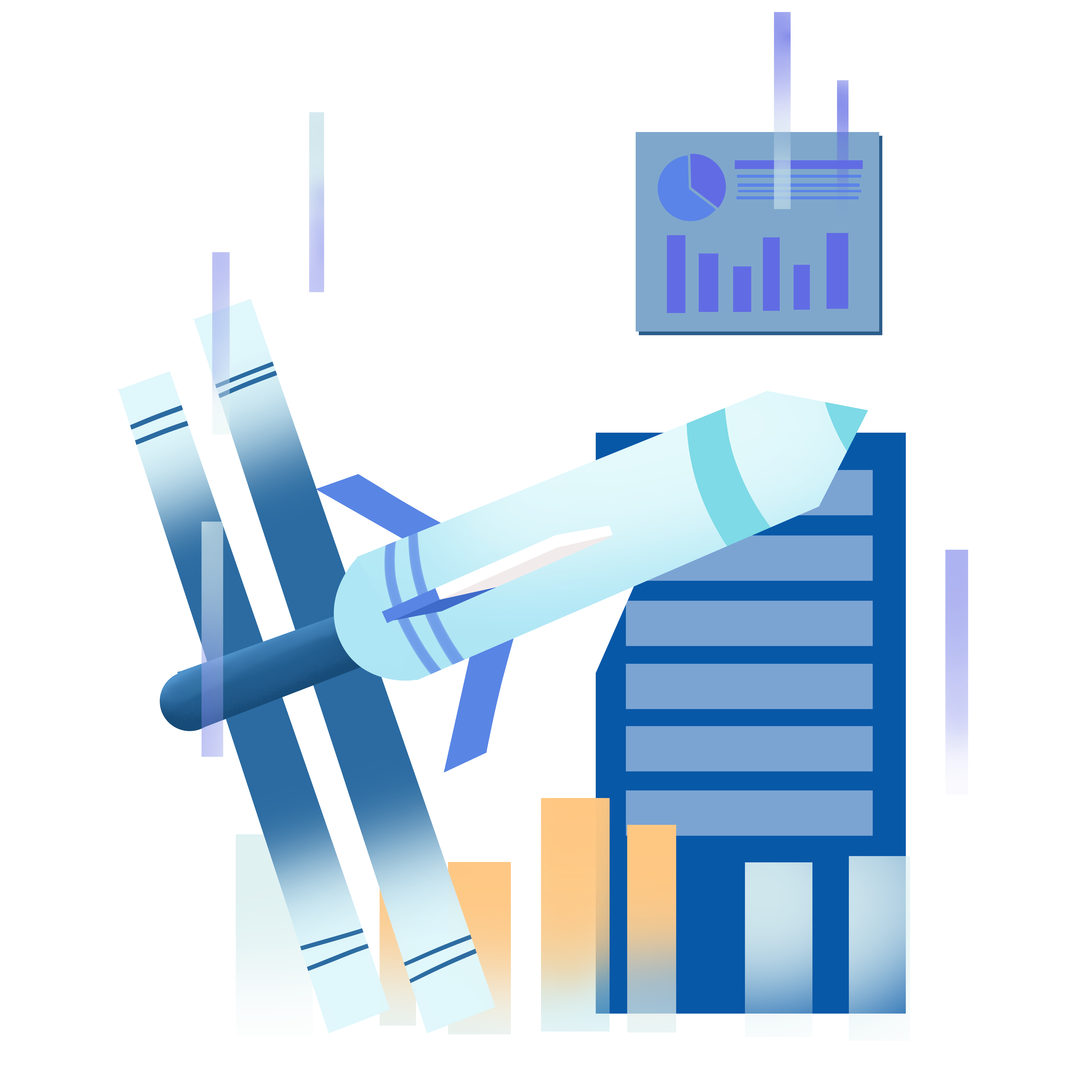 Futuristic rocket icon transparent background material