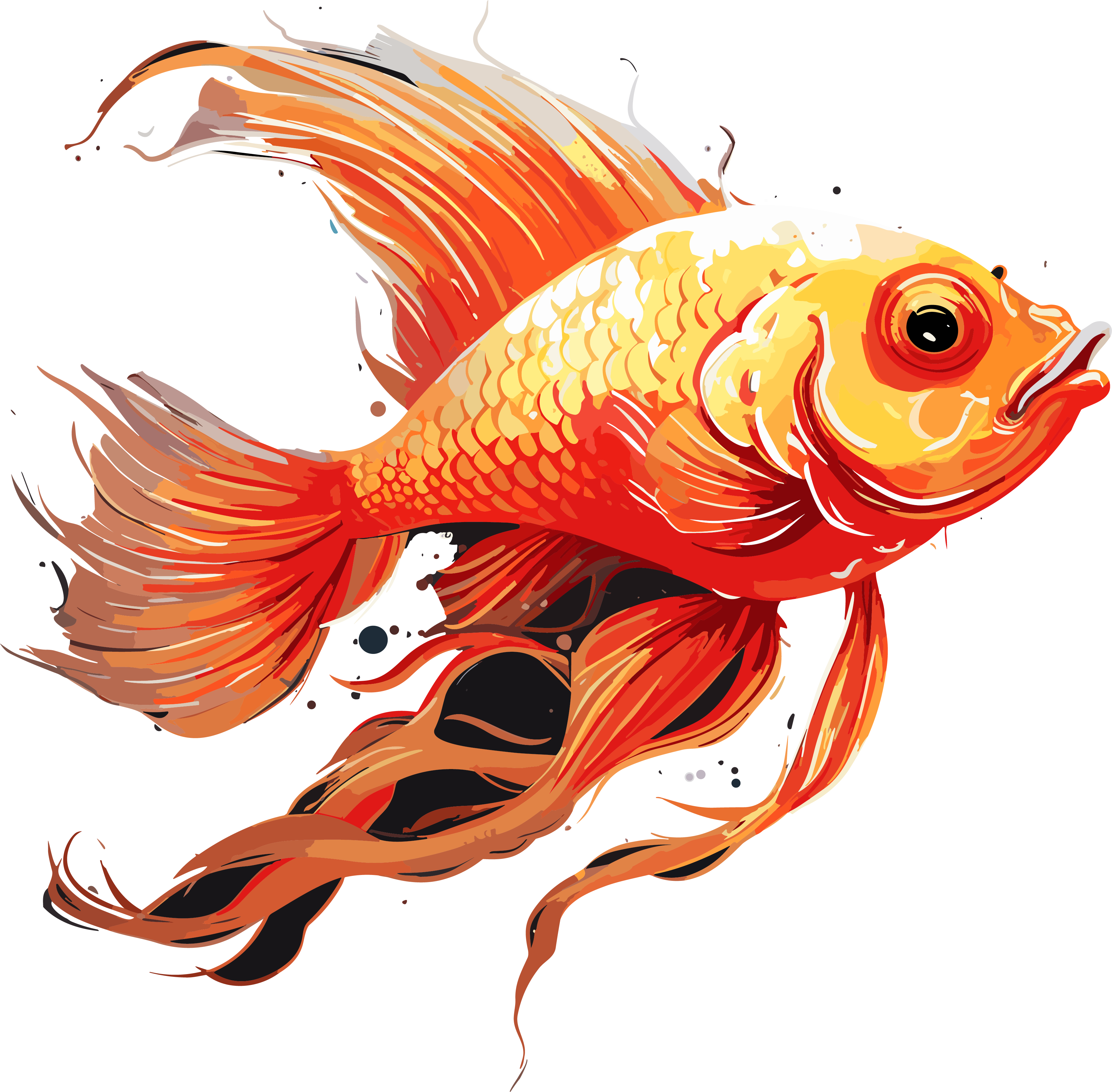 Transparent background high-definition goldfish graphic material