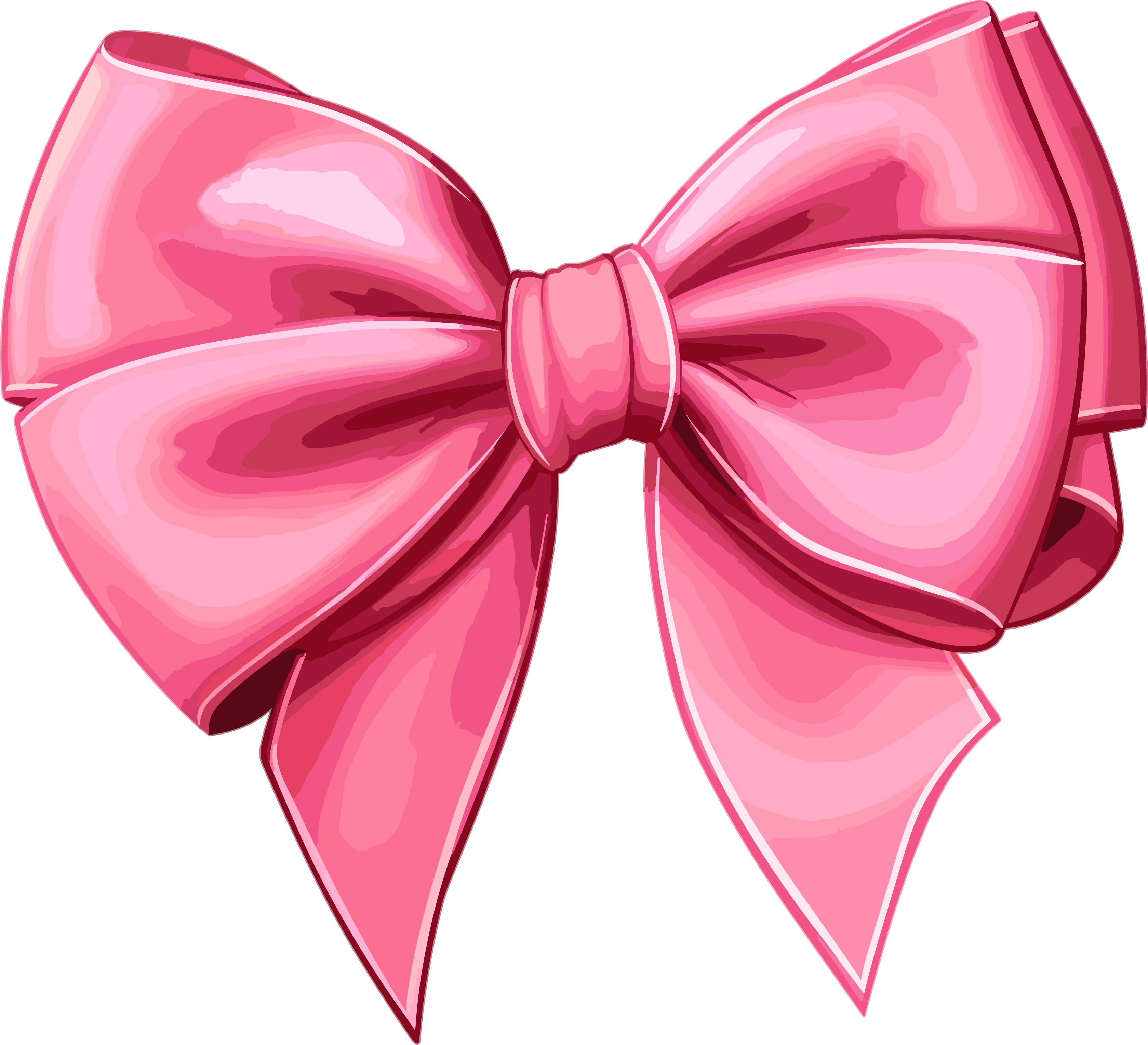 Y2K style American Barbizon School dynamic GIF pink bow illustration design elements
