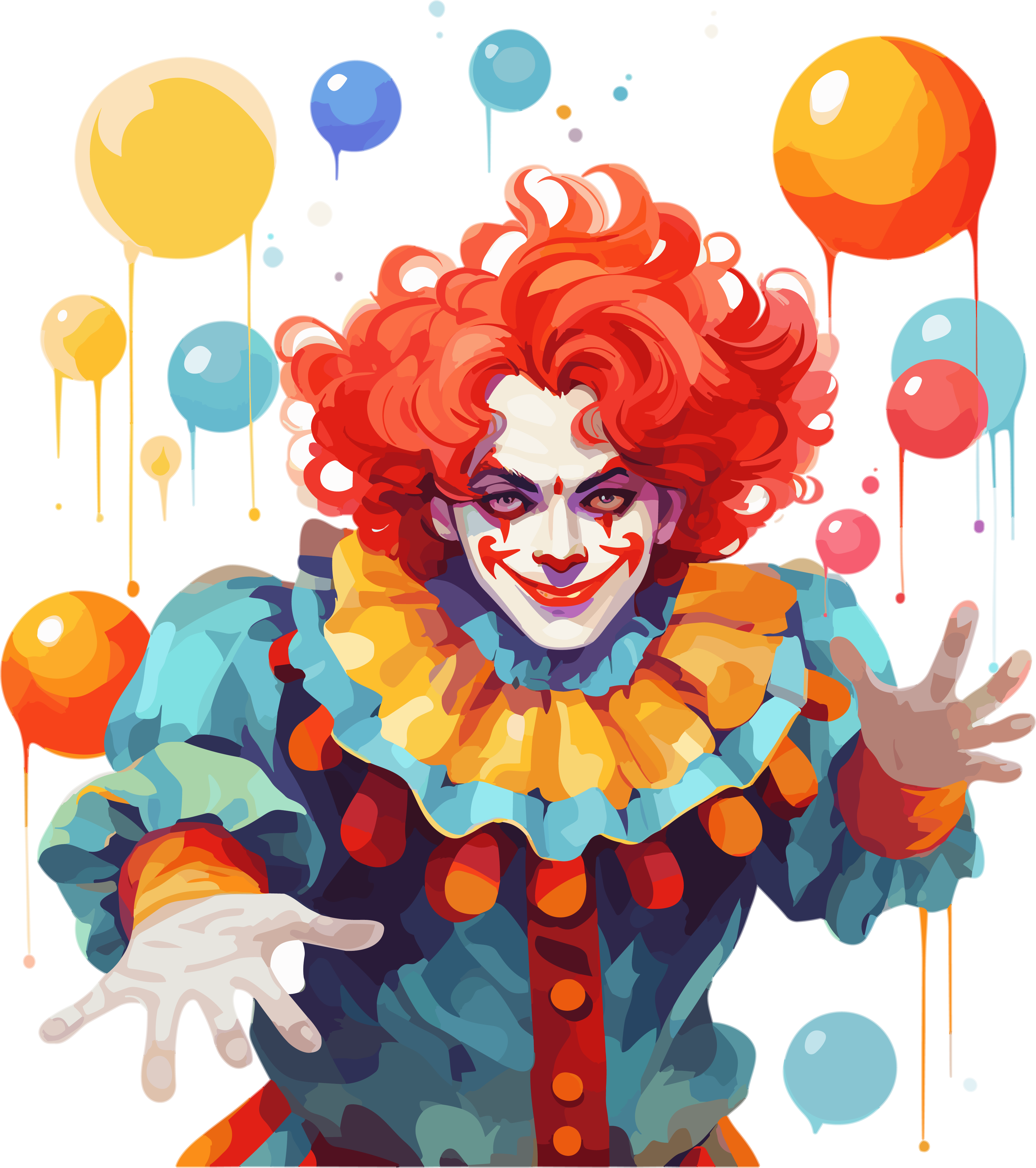 Commercially usable creative illustration clown design materials