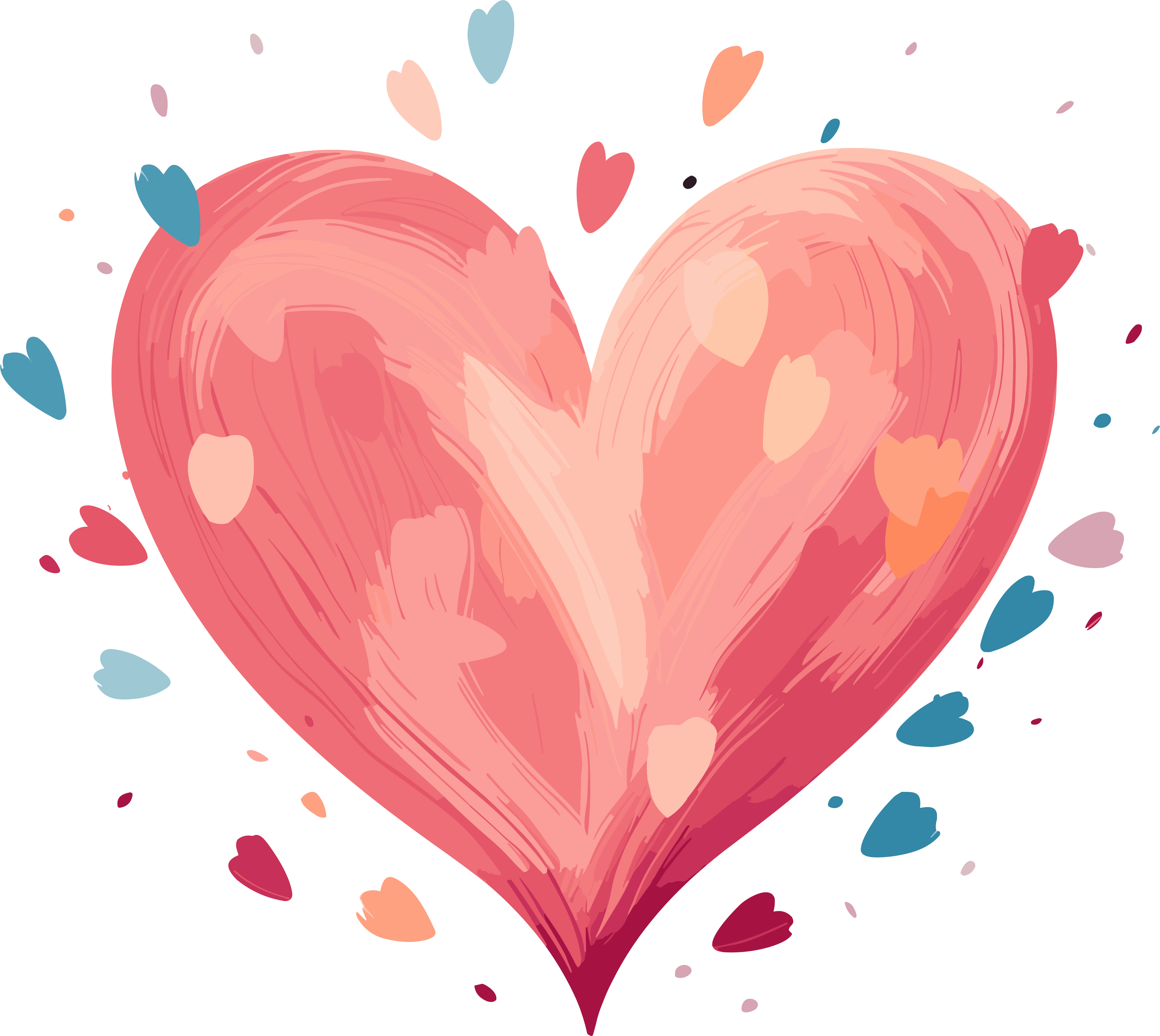 Commercially usable heart-shaped vector illustration material