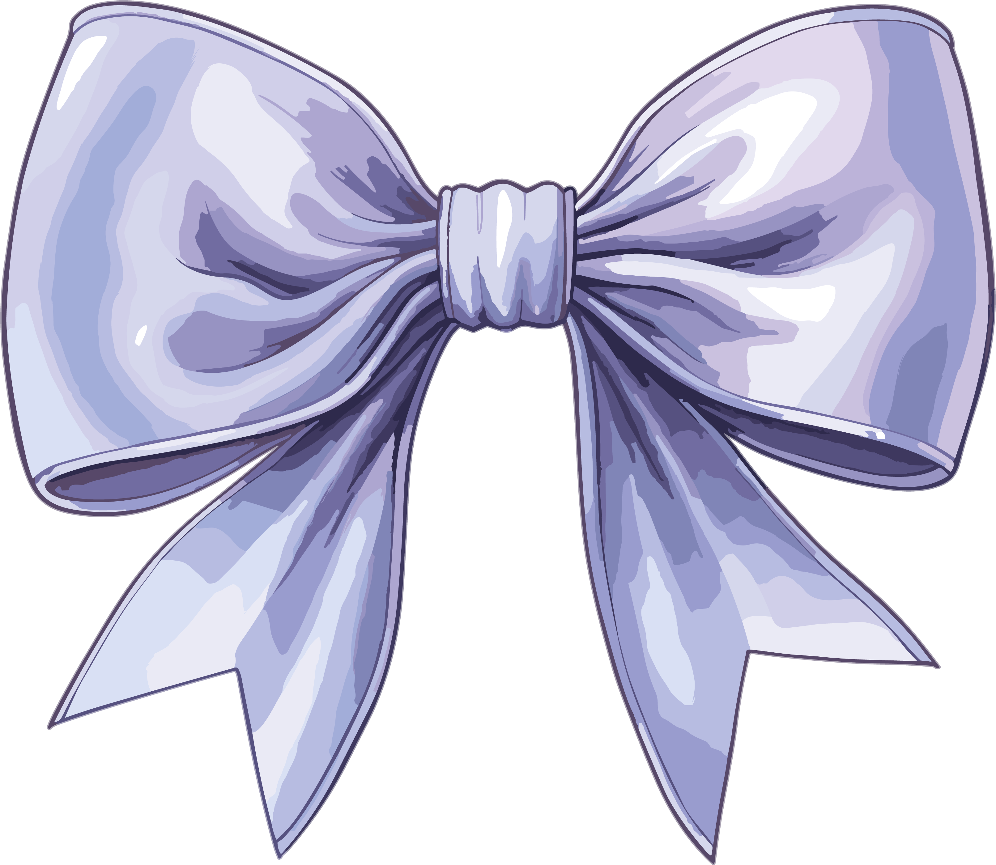 Blue painted bow tie, light purple style material