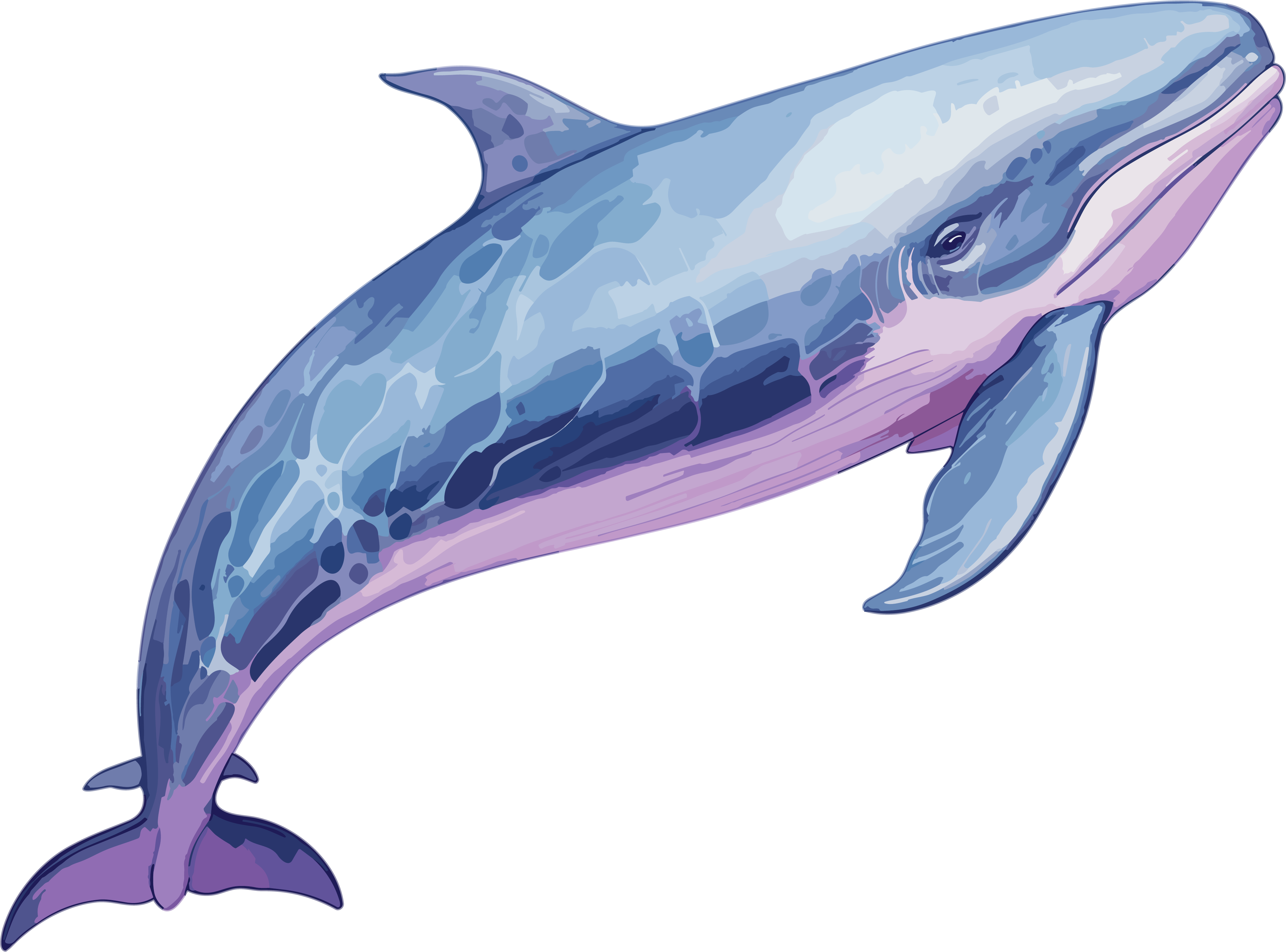 Watercolor painting whale children's book illustration style elements