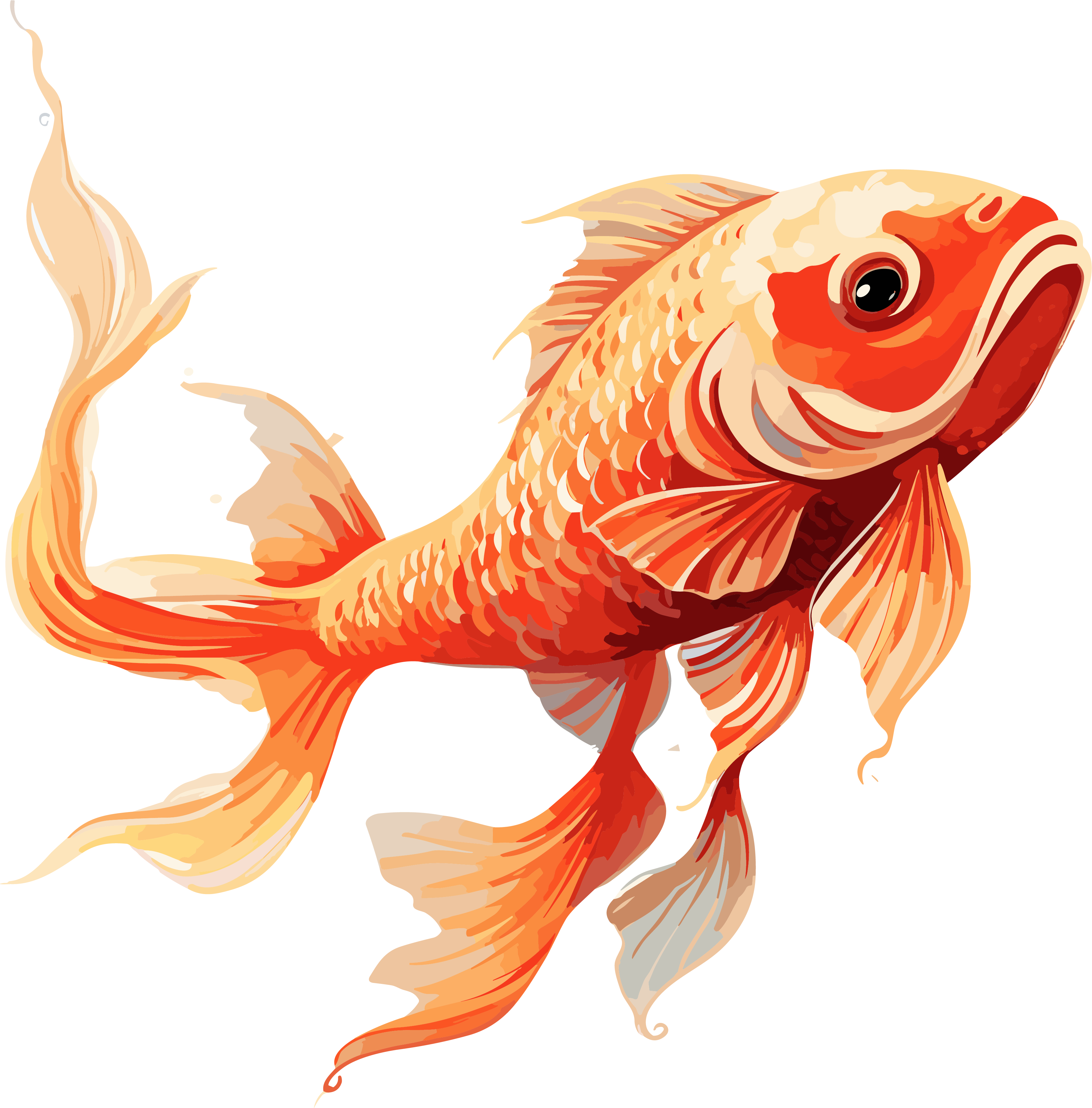 Transparent background high-definition goldfish PNG graphic material