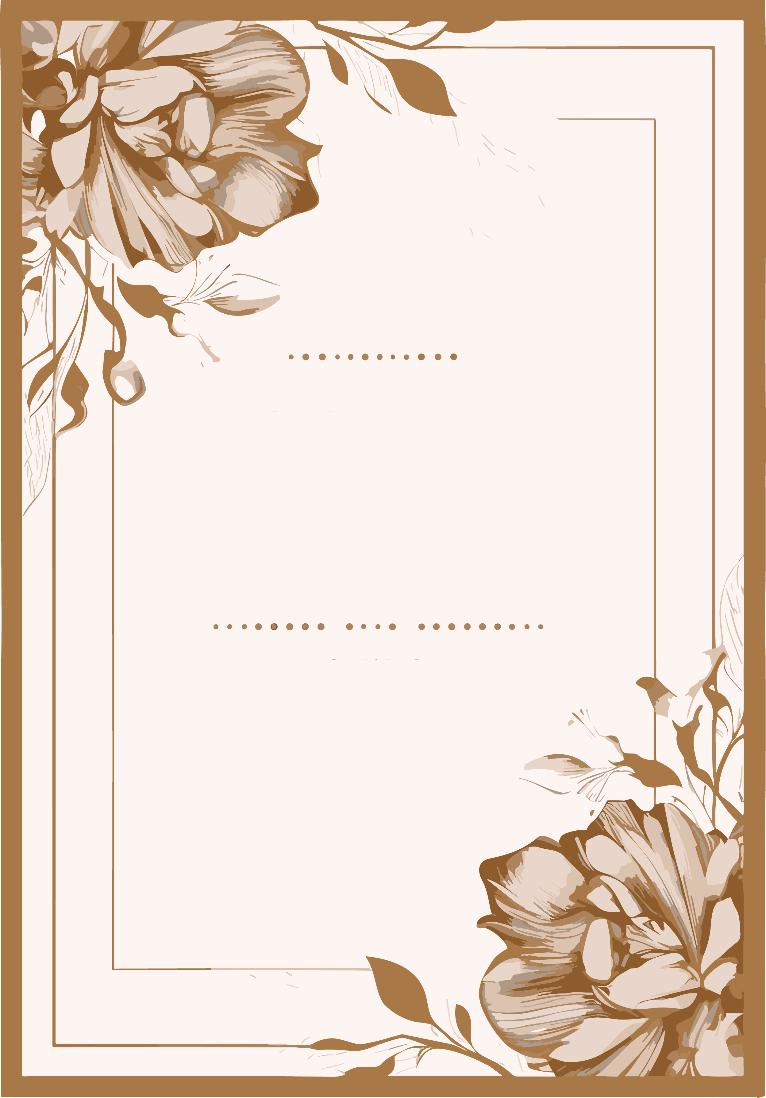 Simple and Elegant Wedding Invitation Template - Floral Patterns and Flowers