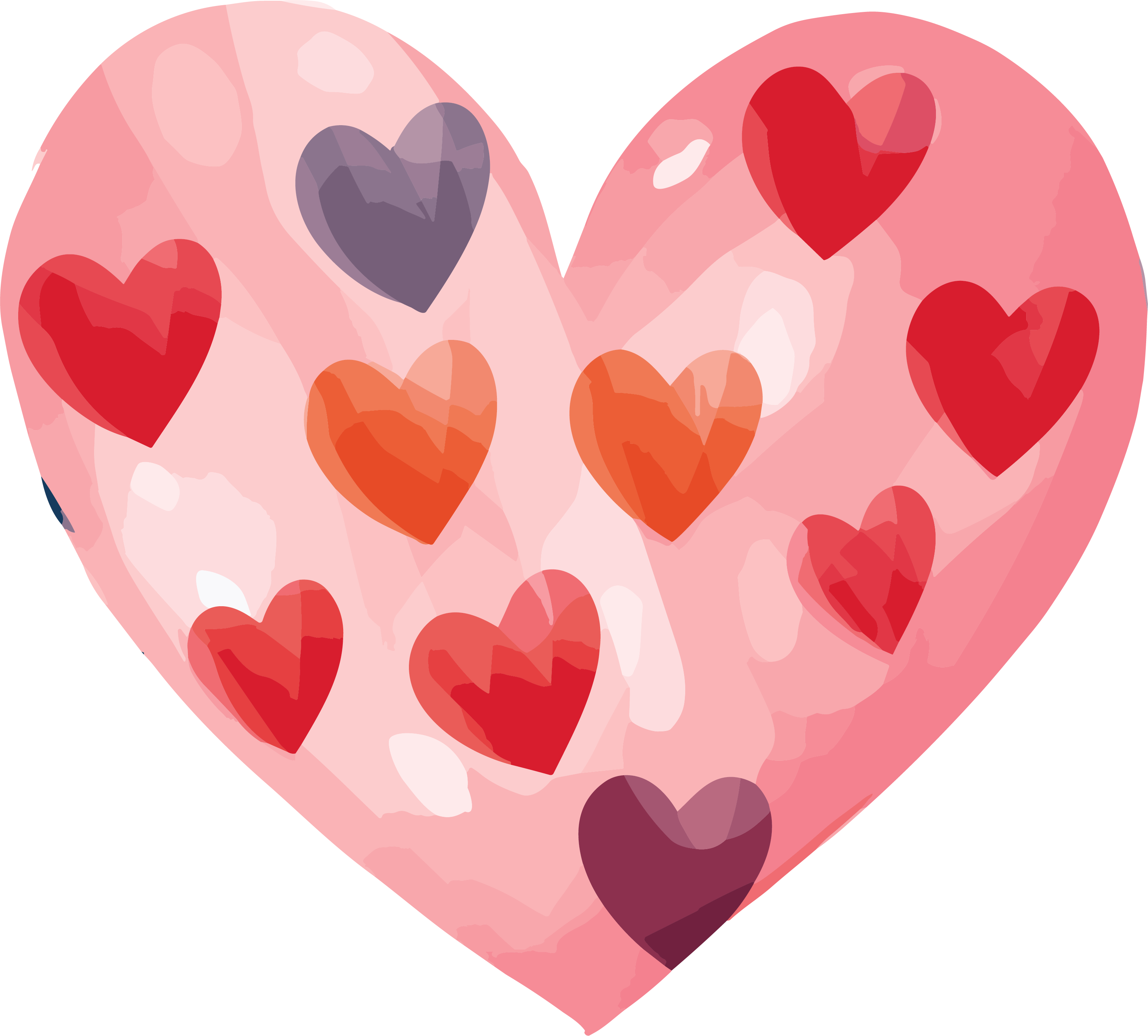 Heart-shaped vector pastel flat illustration design