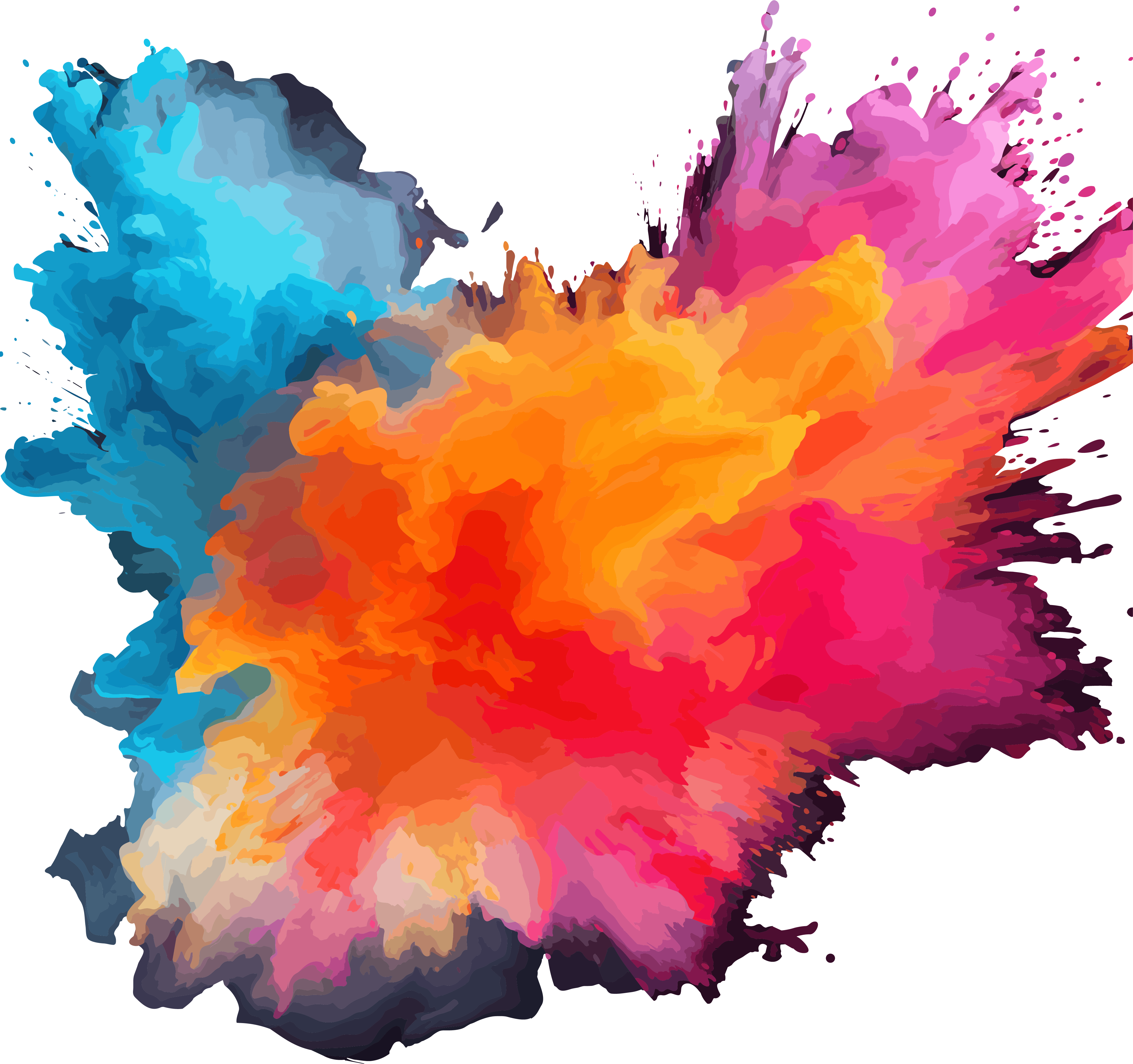 Transparent background spray paint material in bright colors