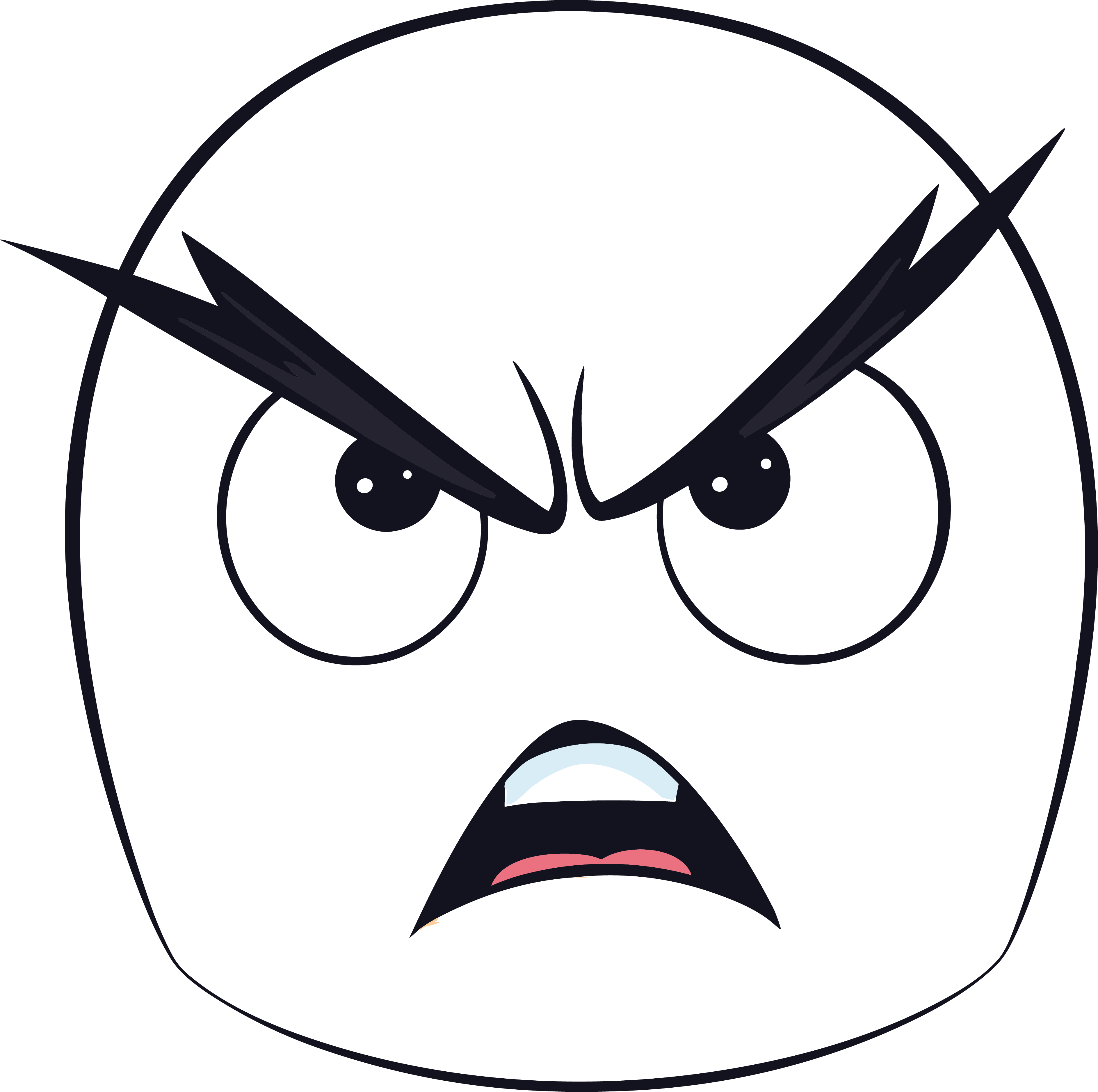Creative design element frowning expression PNG graphic material