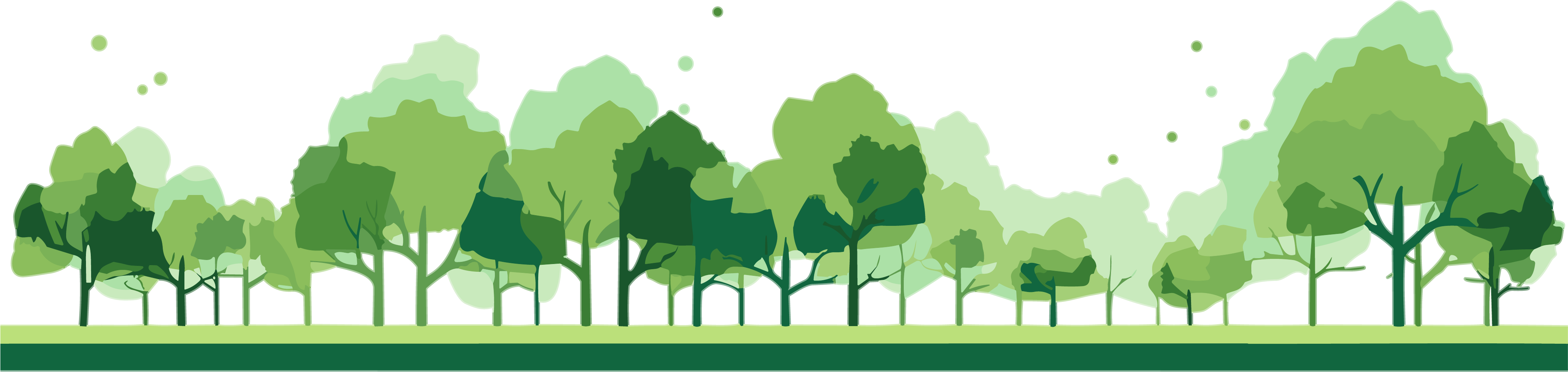 Green line tree illustration elements