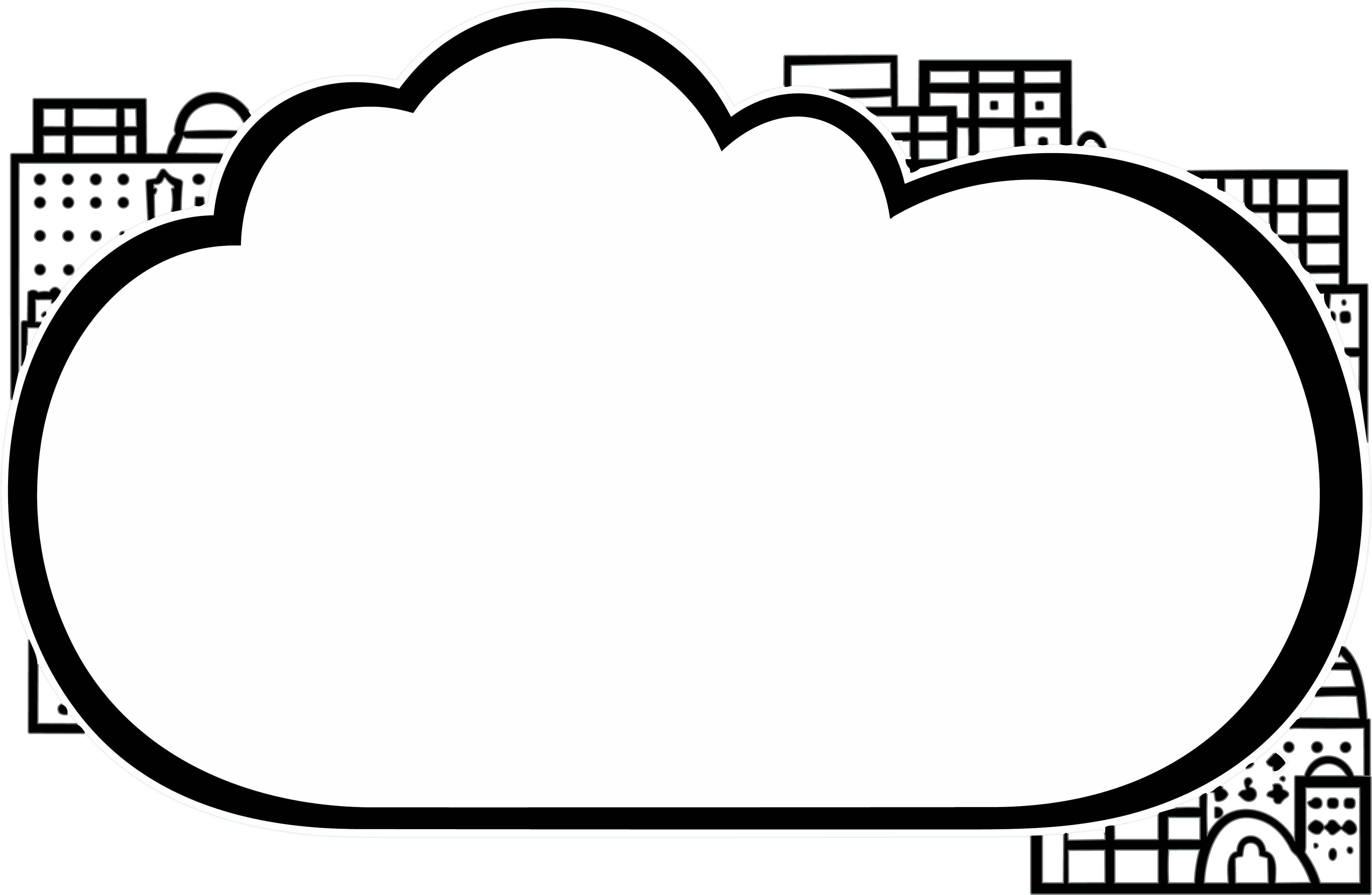 Black and white silhouette speech bubble material