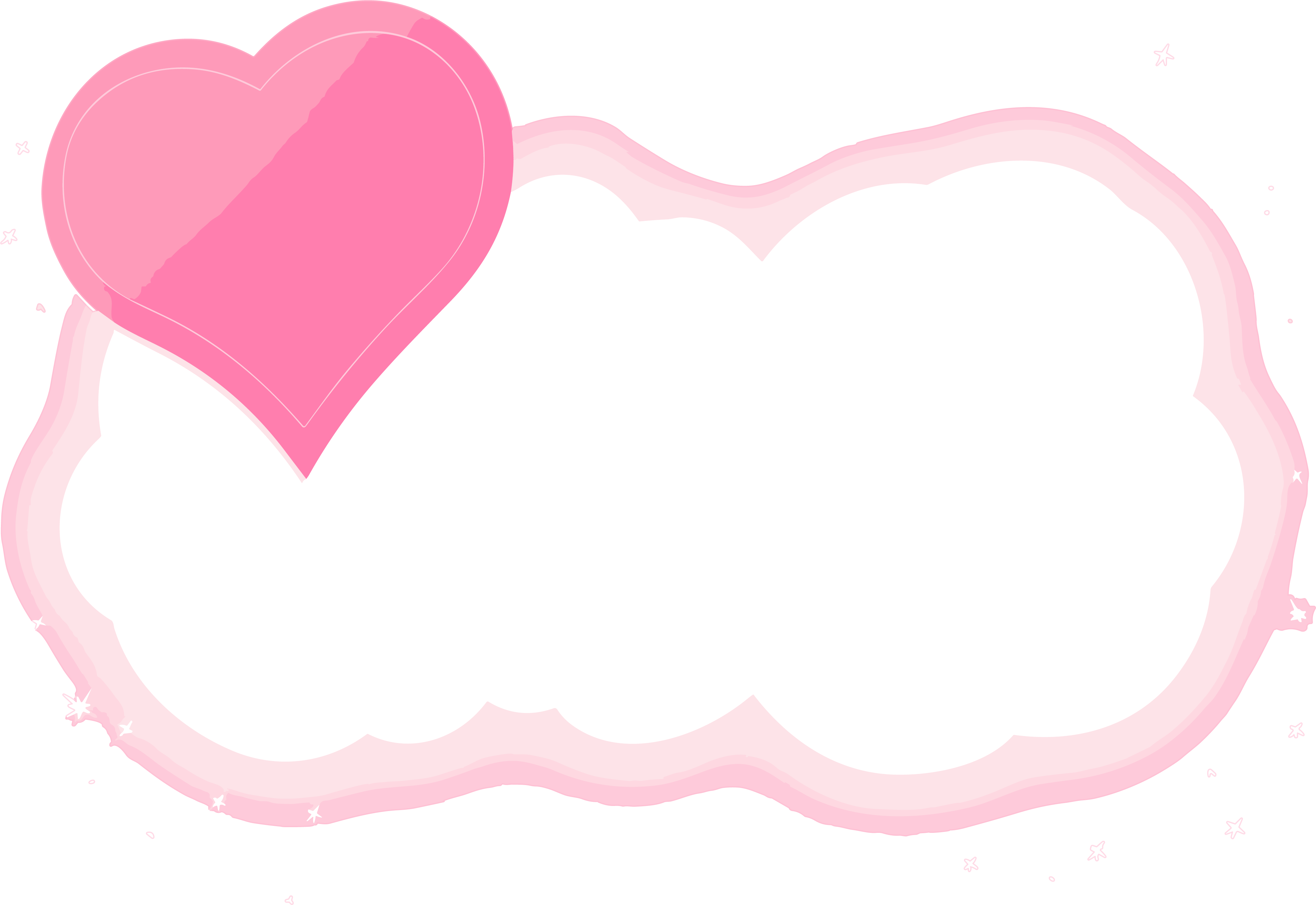Pink heart-shaped white background dialogue bubble