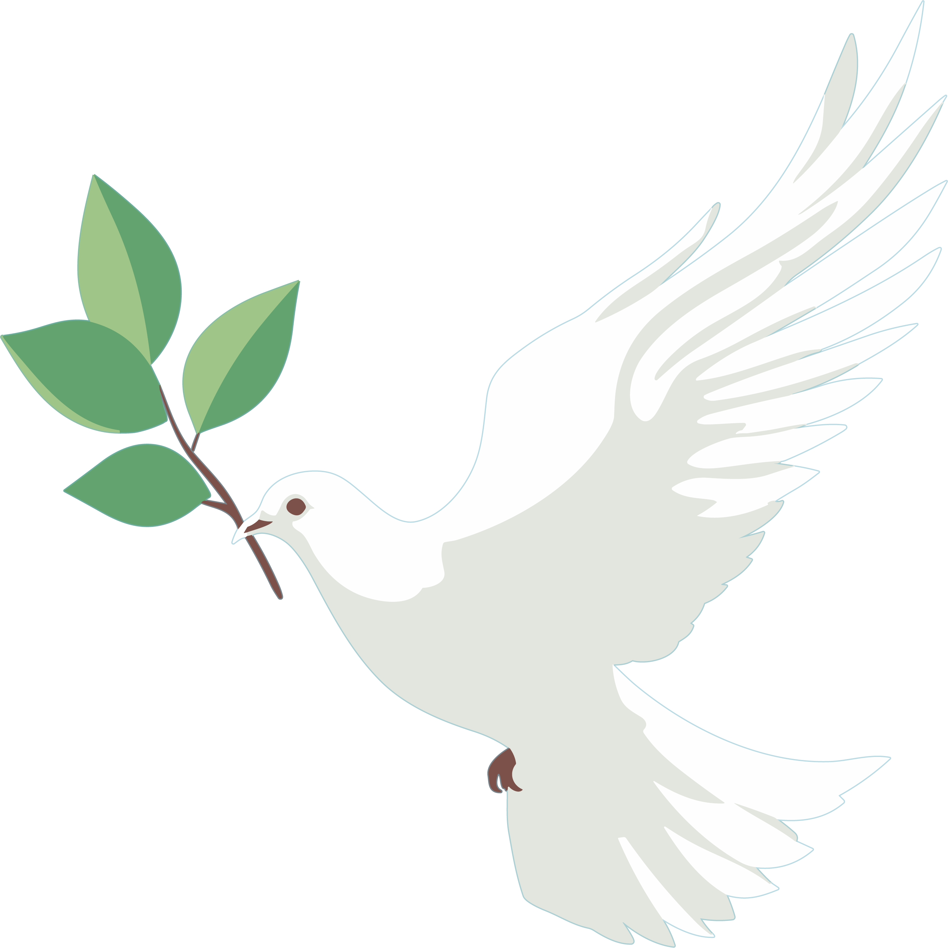 Creative design materials with a blue background and a peace dove logo