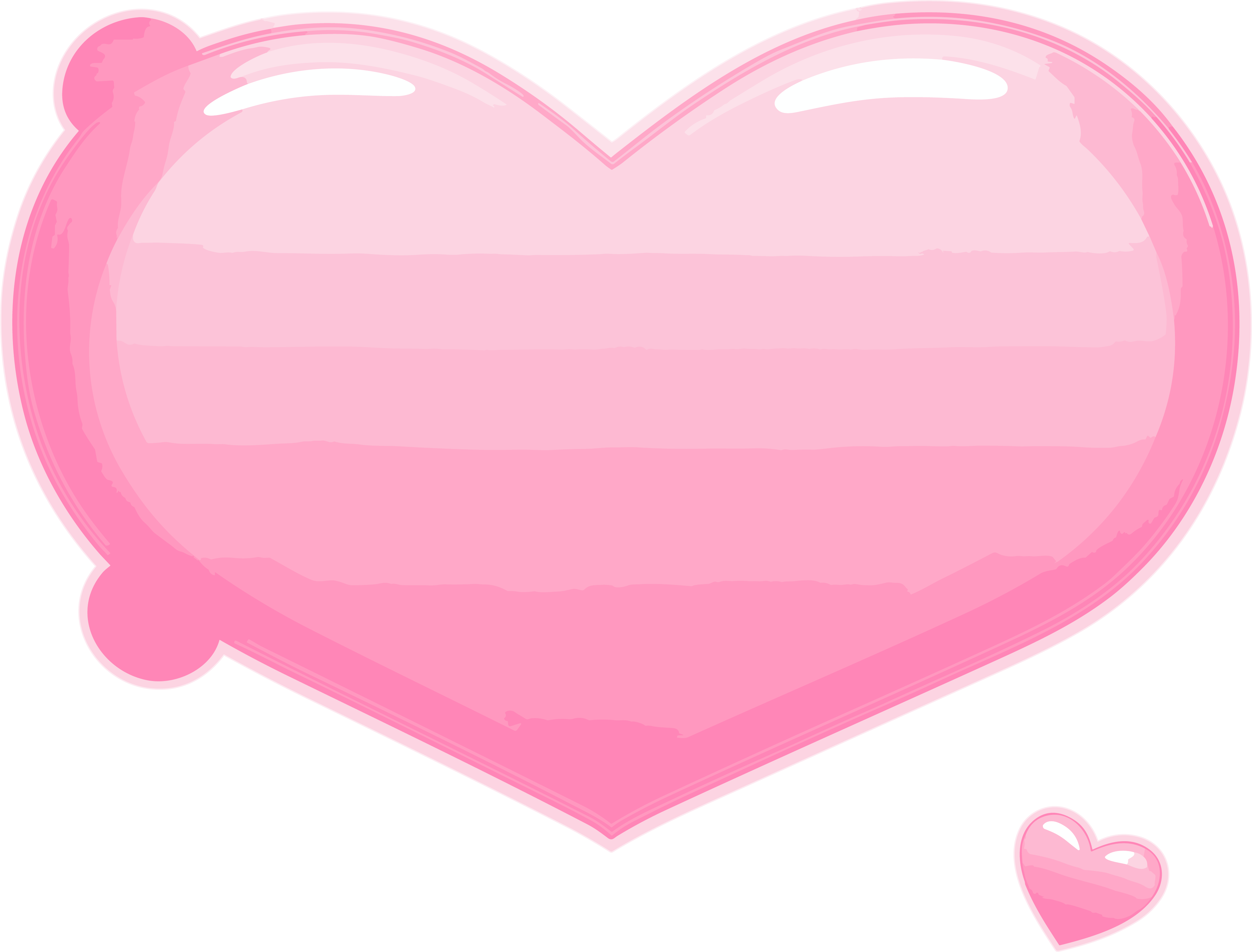 Anime style white background pink heart-shaped speech bubble