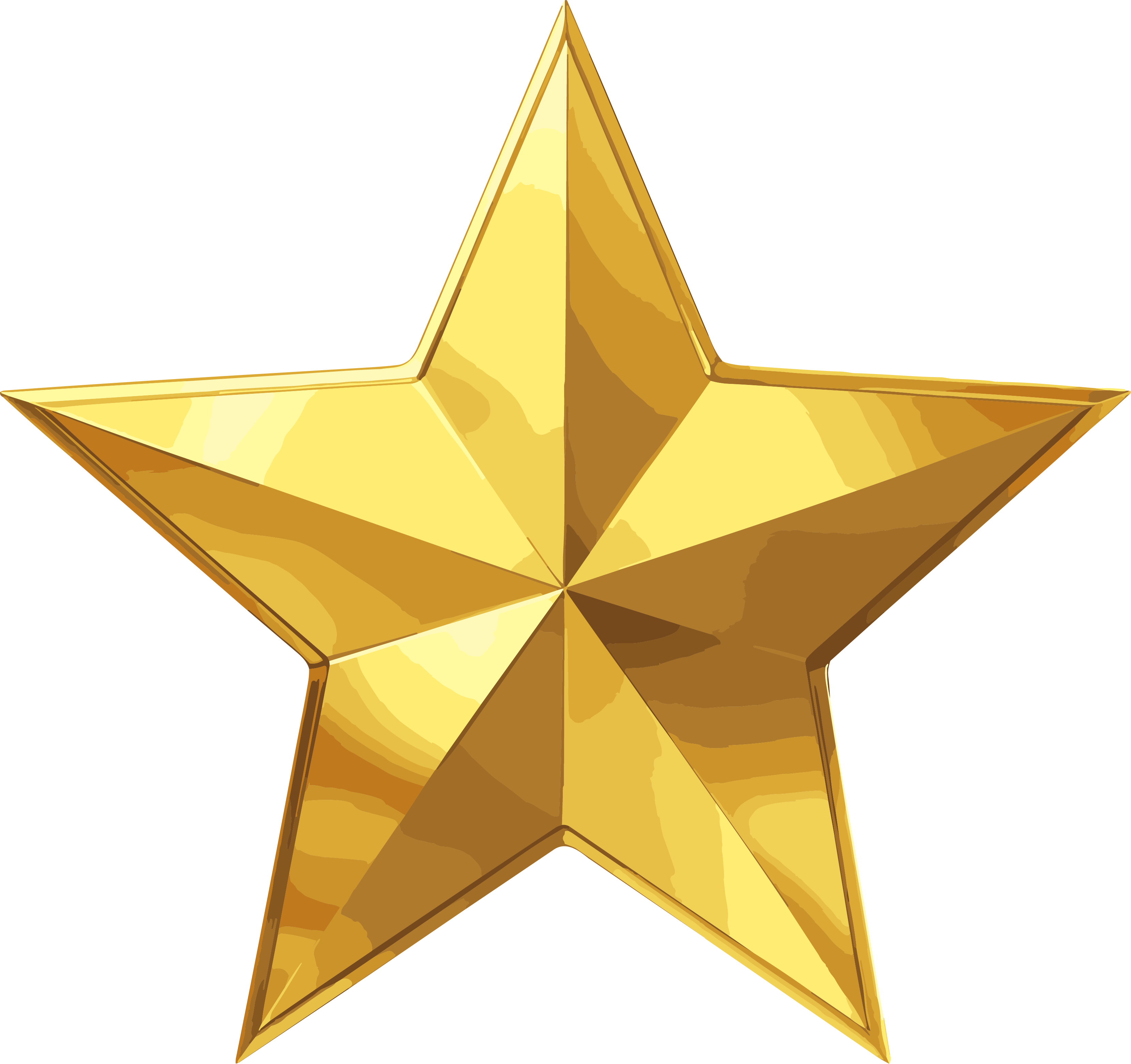 Ultra-realistic golden star-shaped PNG free download
