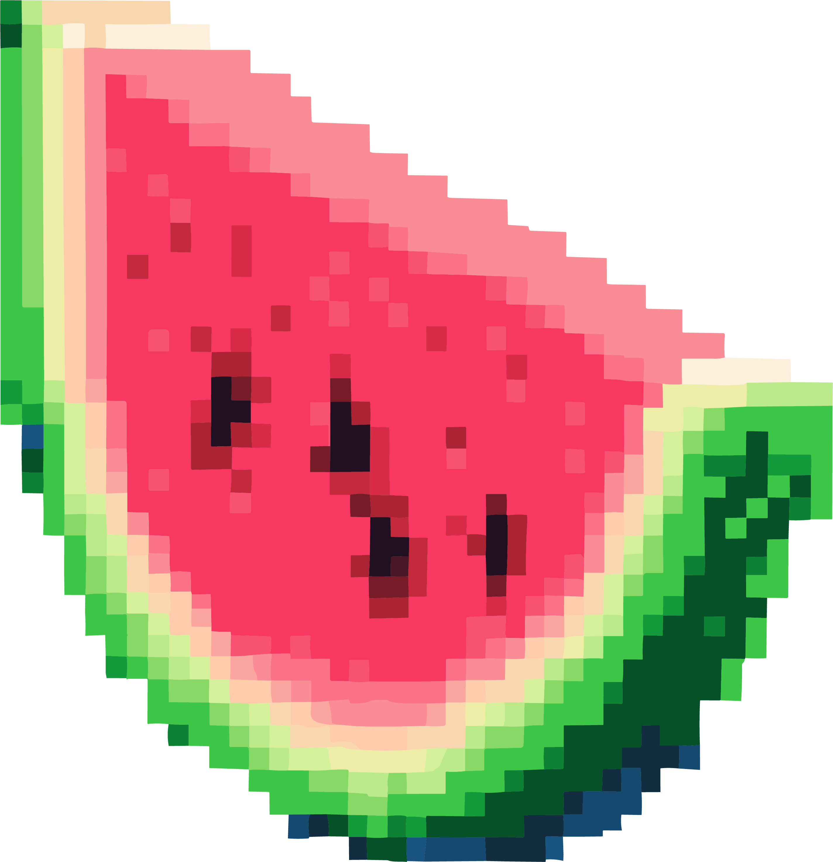 Pixel watermelon material on a blue background