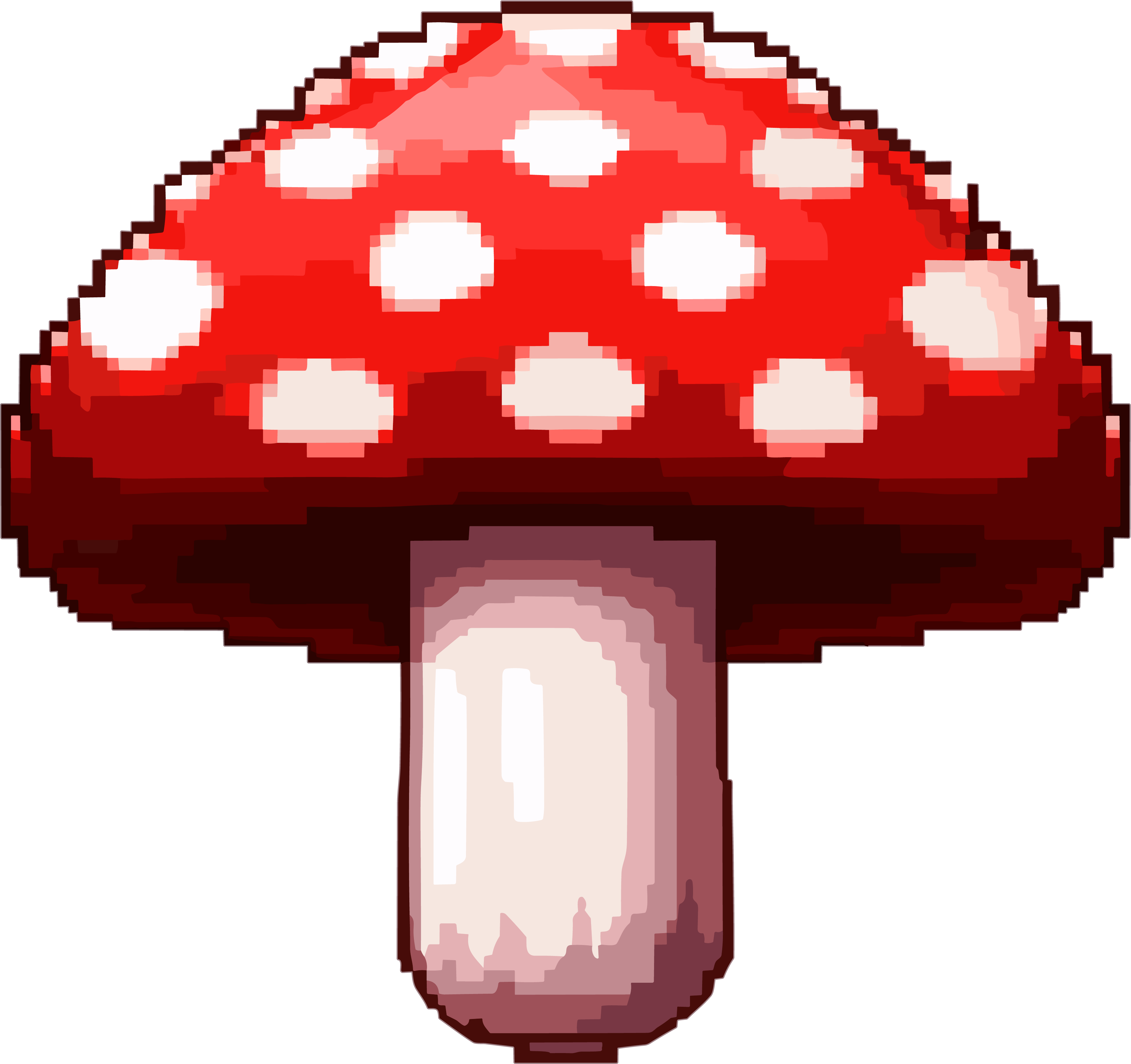Red and white pixel mushroom PNG graphic material
