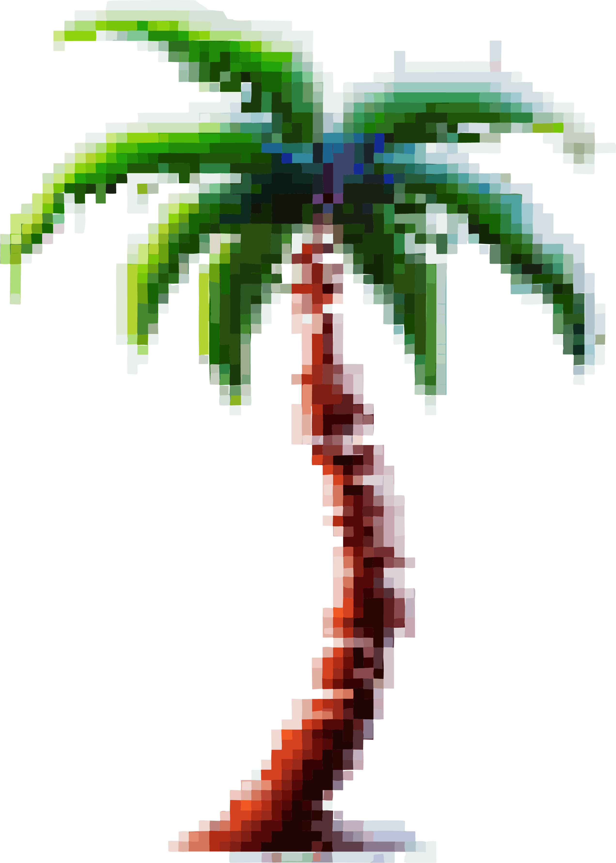 High-definition transparent background pixel palm tree PNG material