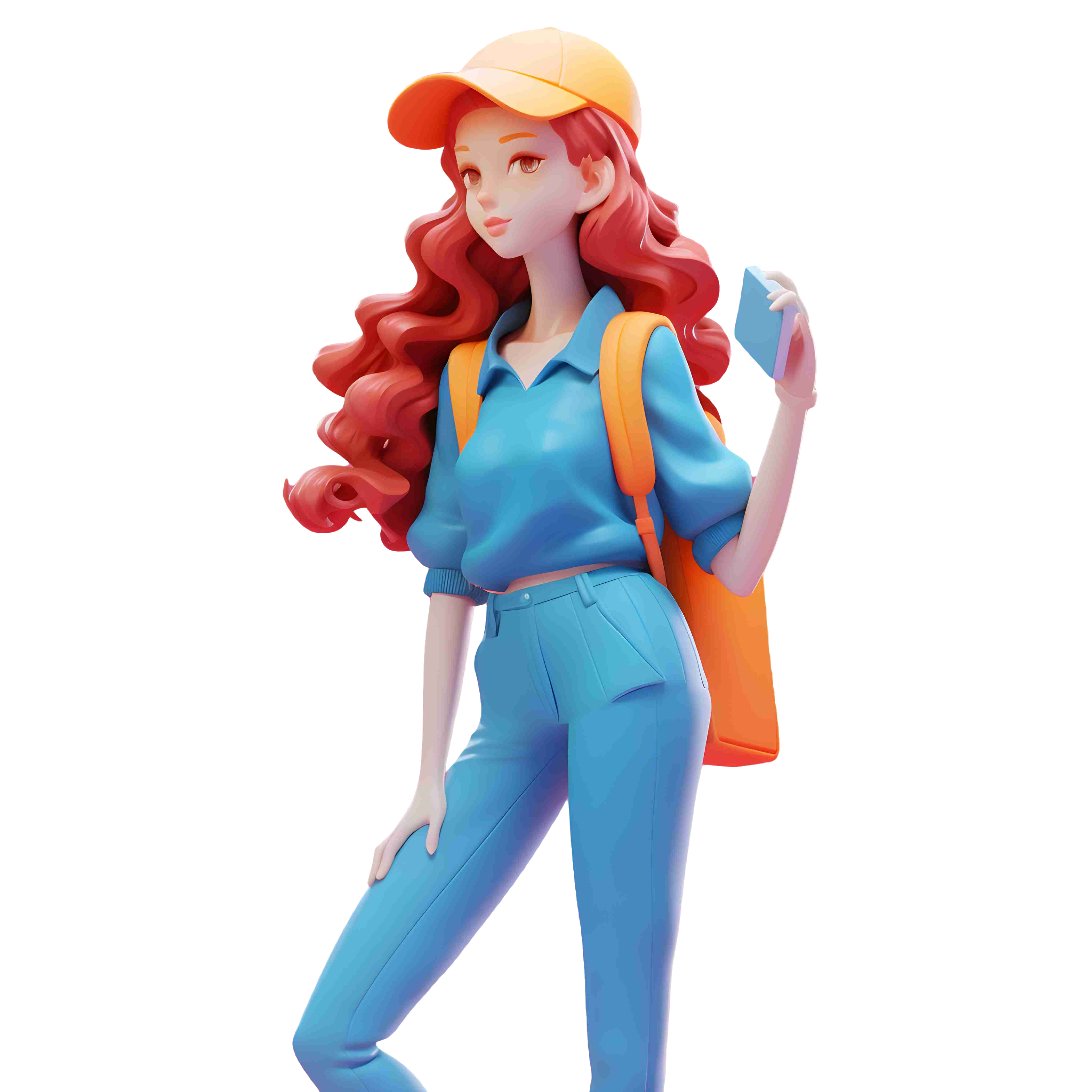 Vibrant and colorful girl illustration design material