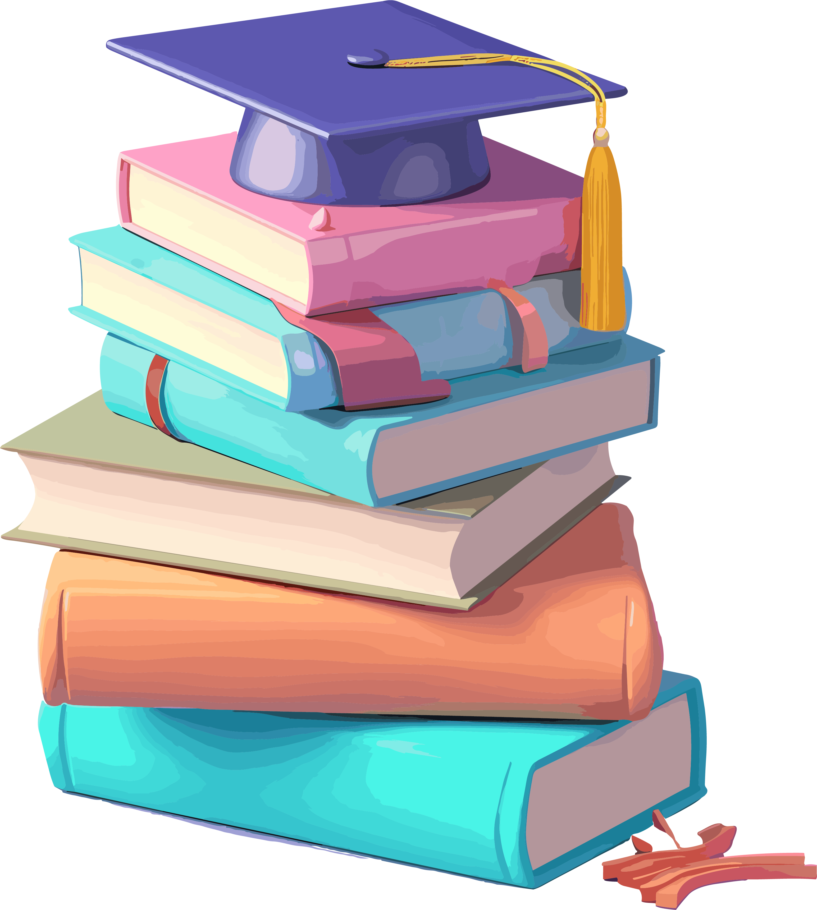 Graduation season colorful book stack material