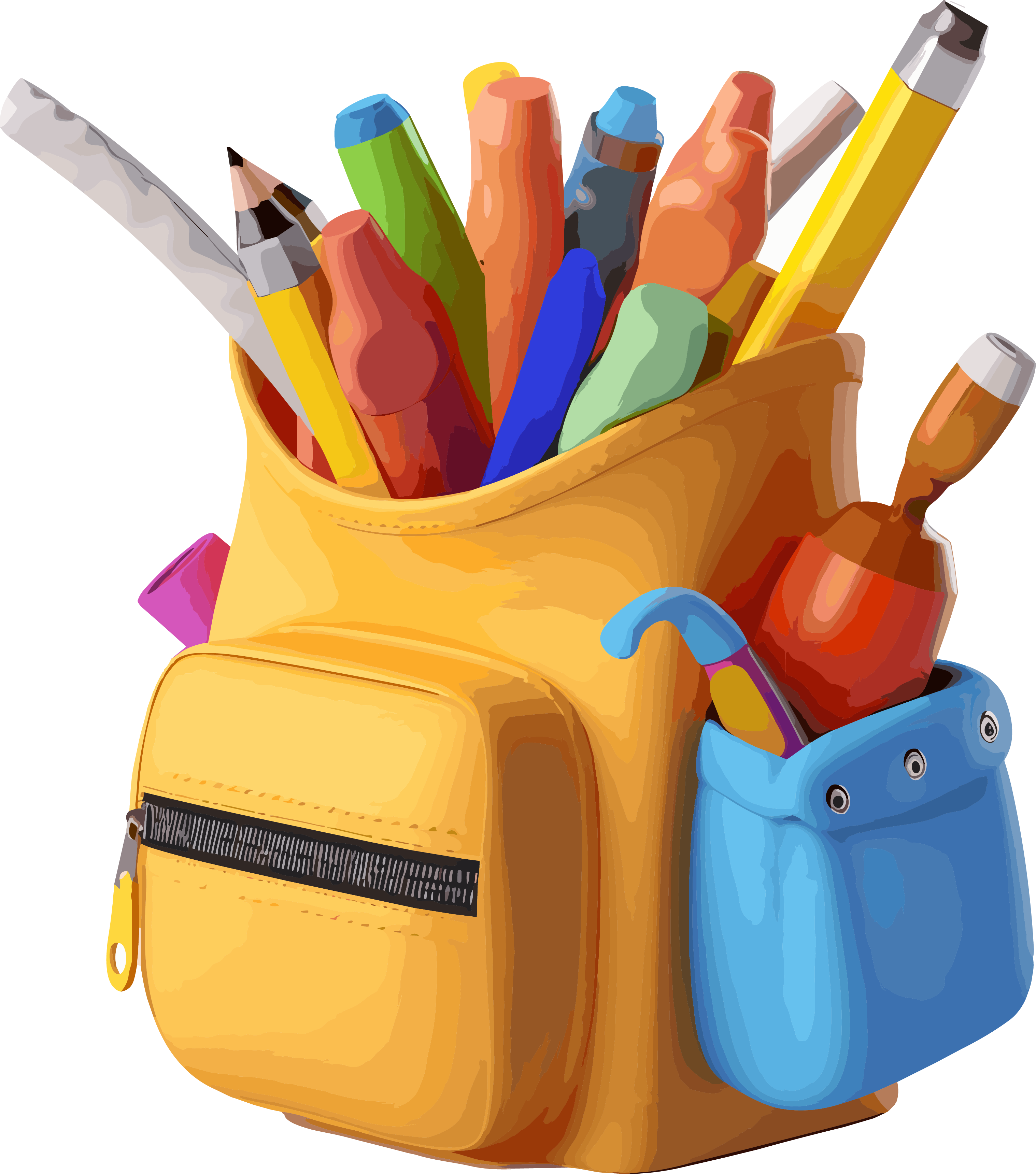 Graphic design materials for 3D school supplies bags