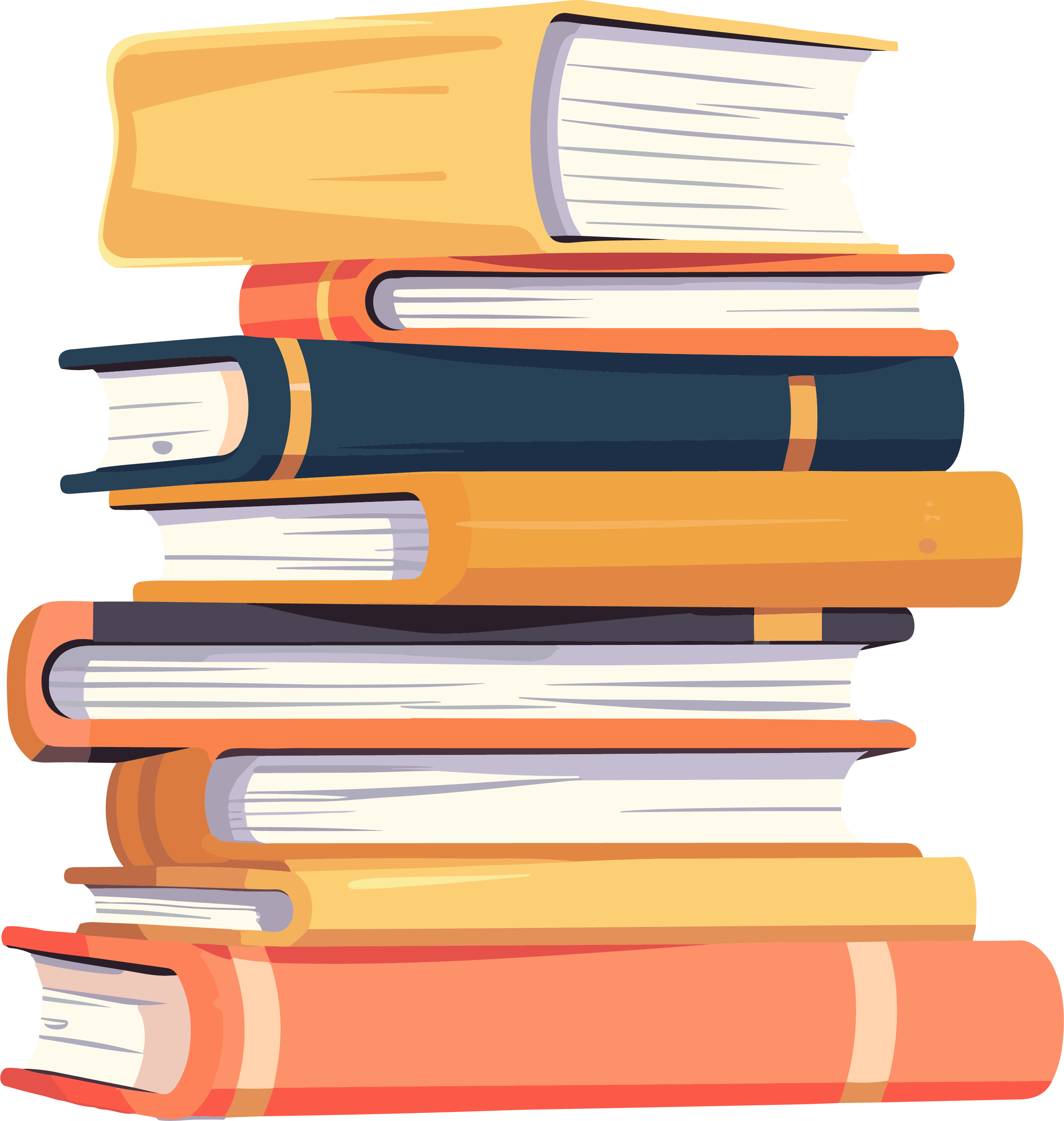 Color flat style book stack PNG material