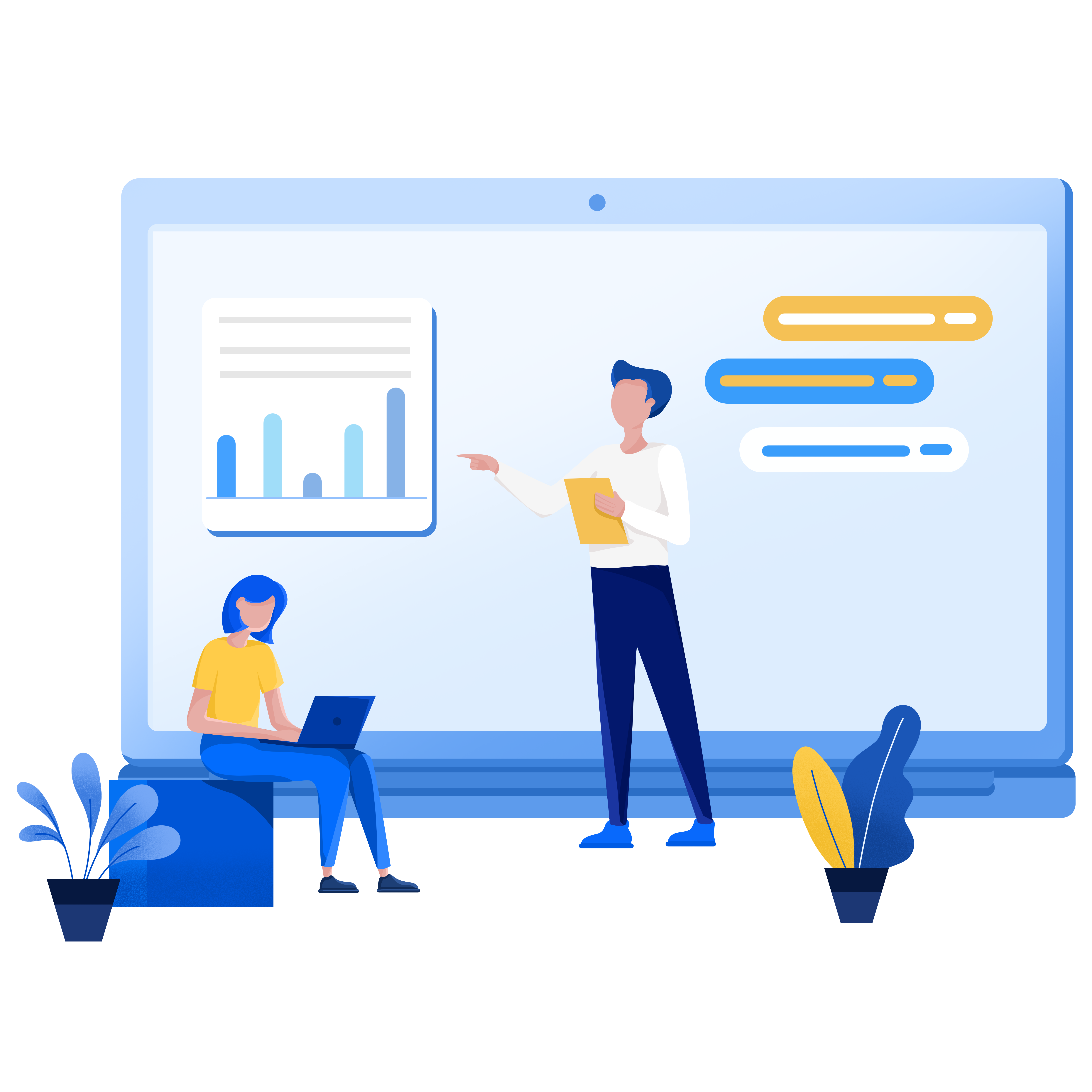 Illustration materials for onboarding training in commercial companies