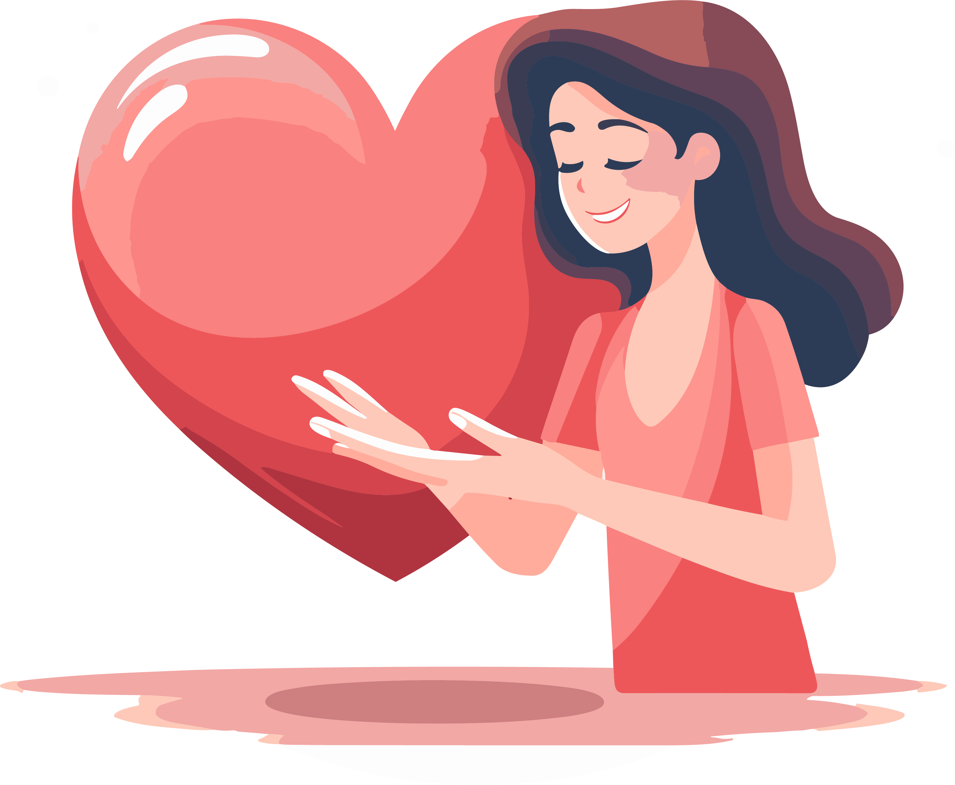 Hand-drawn red heart vector illustration element