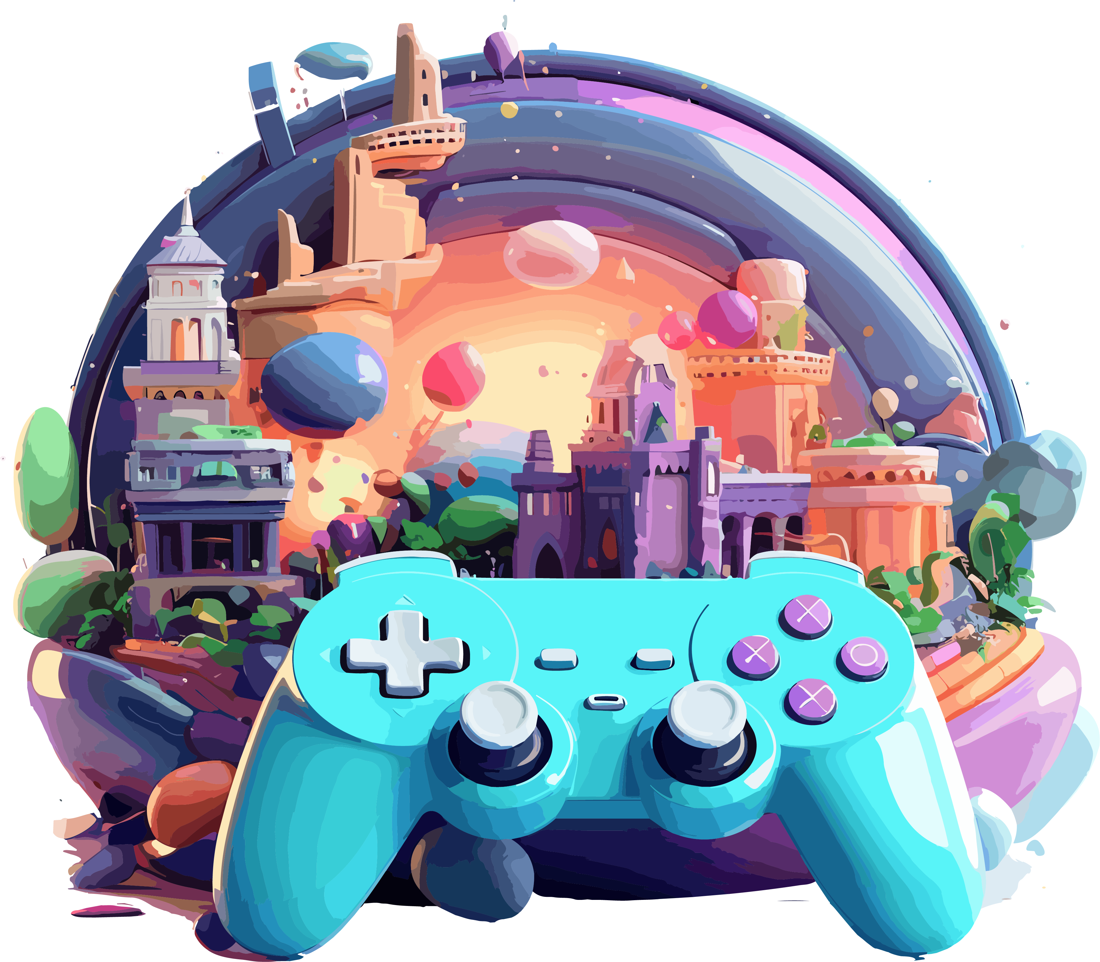 Transparent Background 3D Game Illustration Design