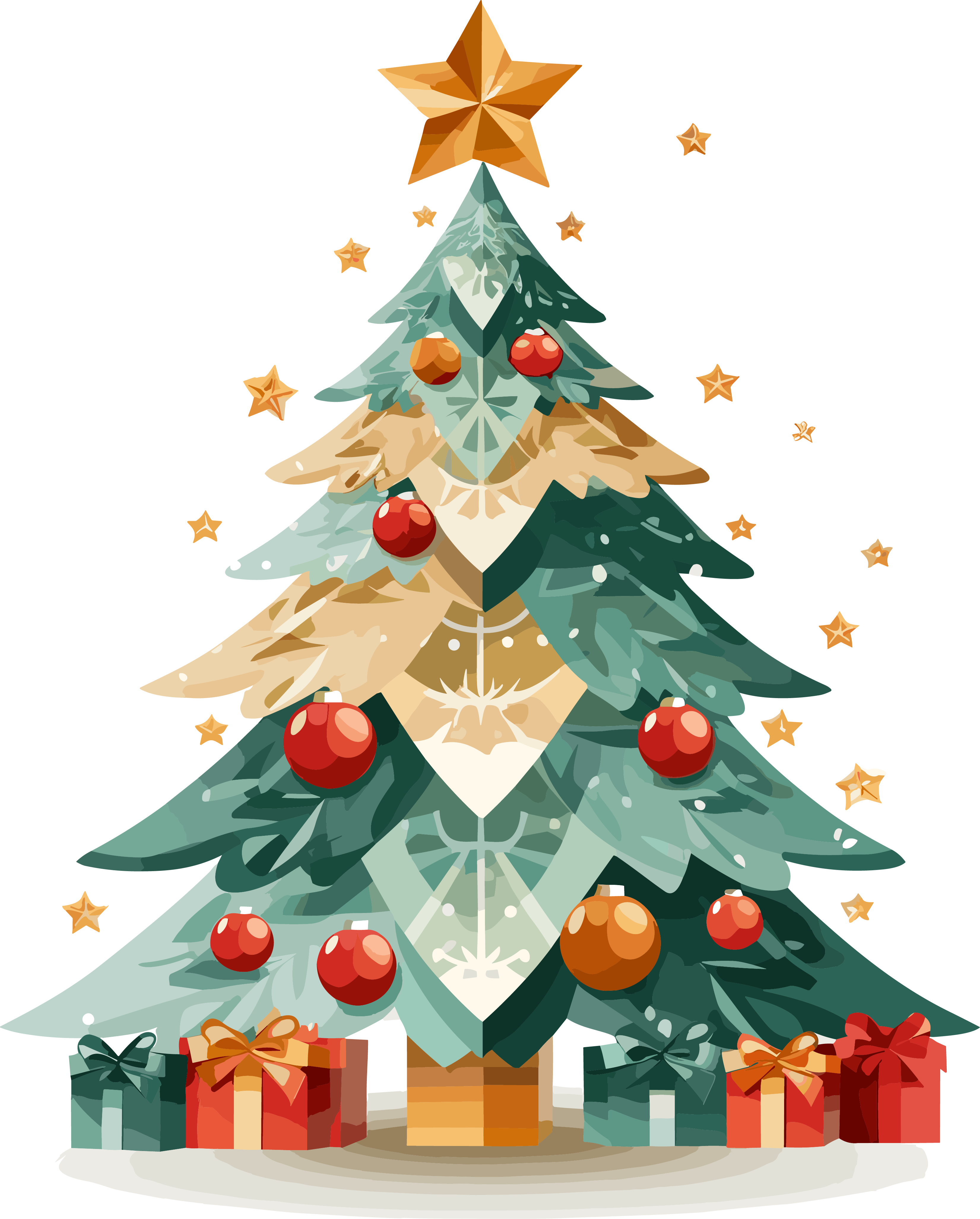 Creative Christmas Tree Vector Illustration Material