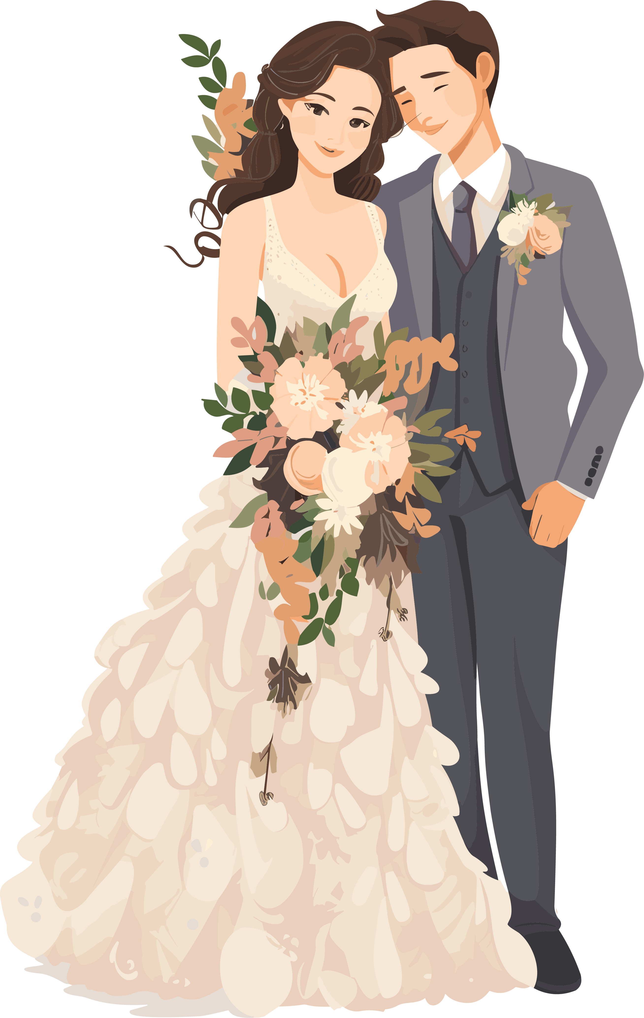 Western-style wedding illustration vector material