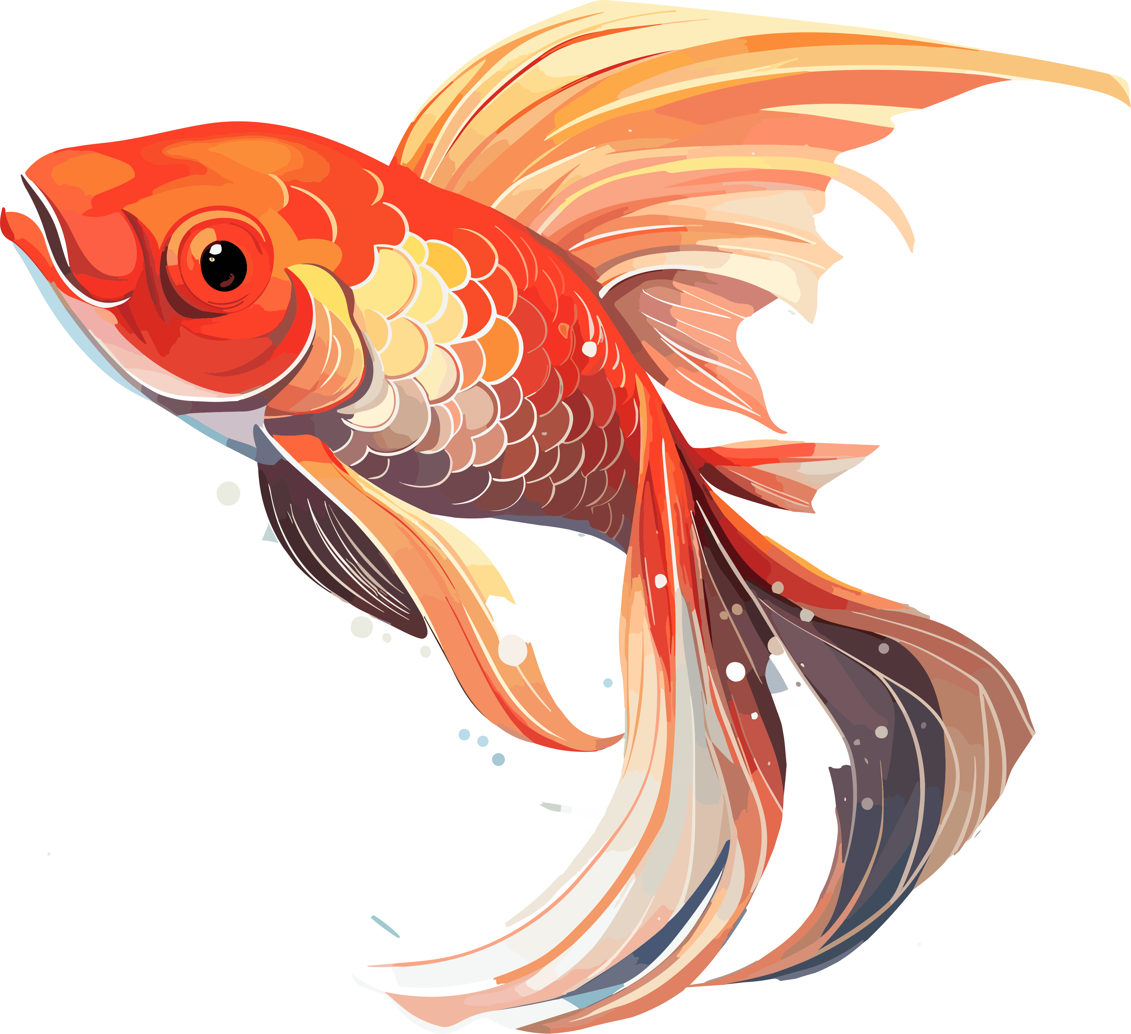 Goldfish cartoon illustration design materials