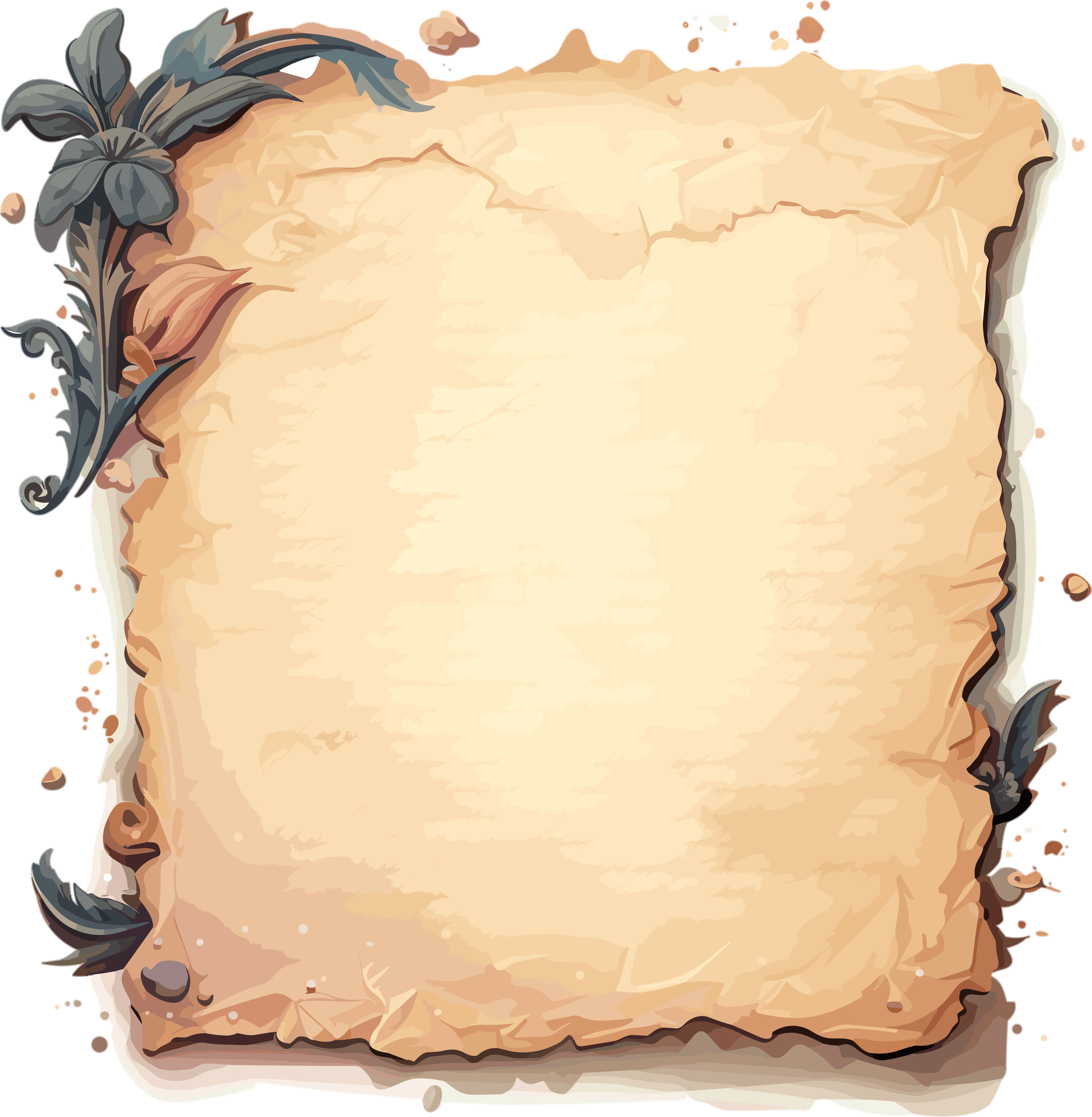 Creative illustration design of vintage letter paper with transparent background