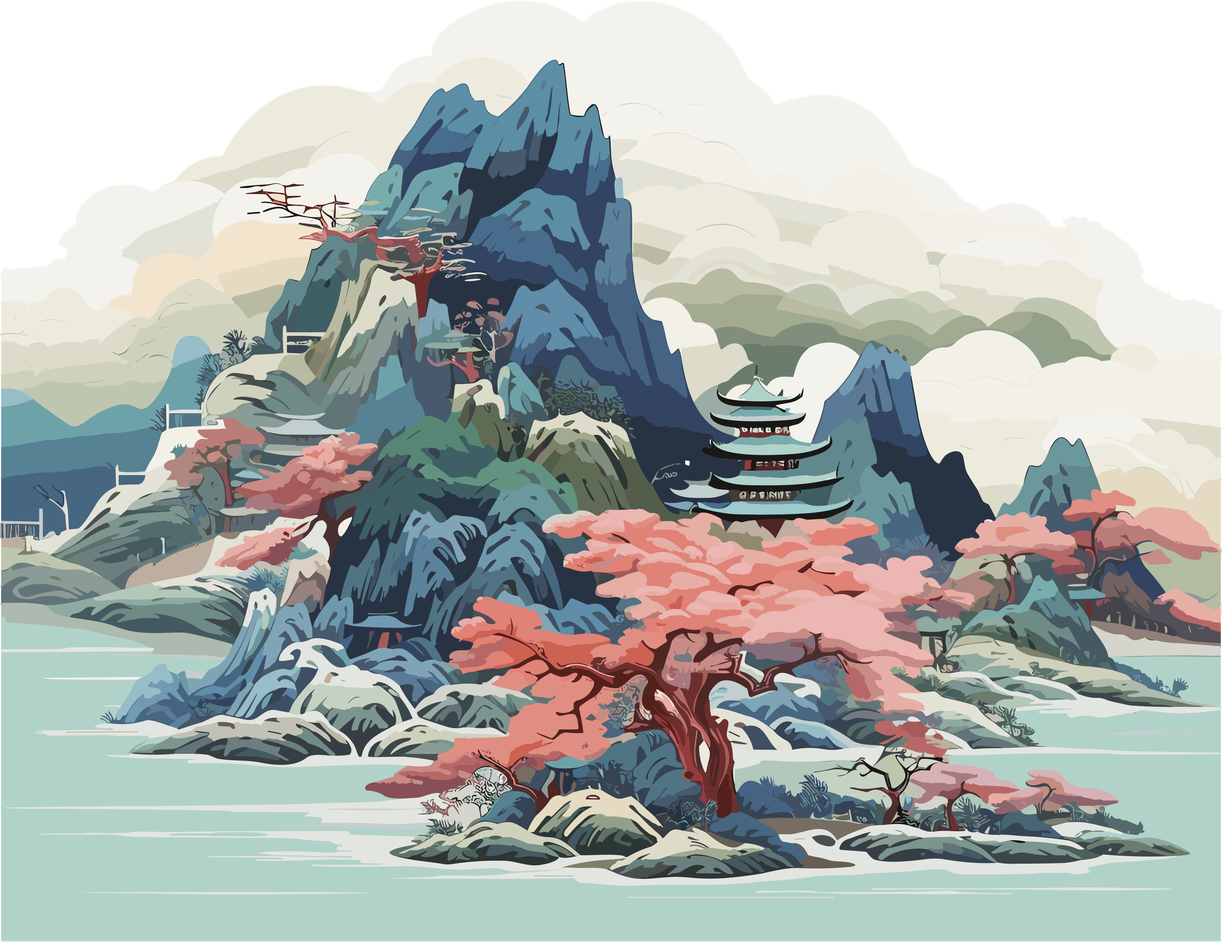 Creative Inspiration: Chinese Style Landscape Illustration Design