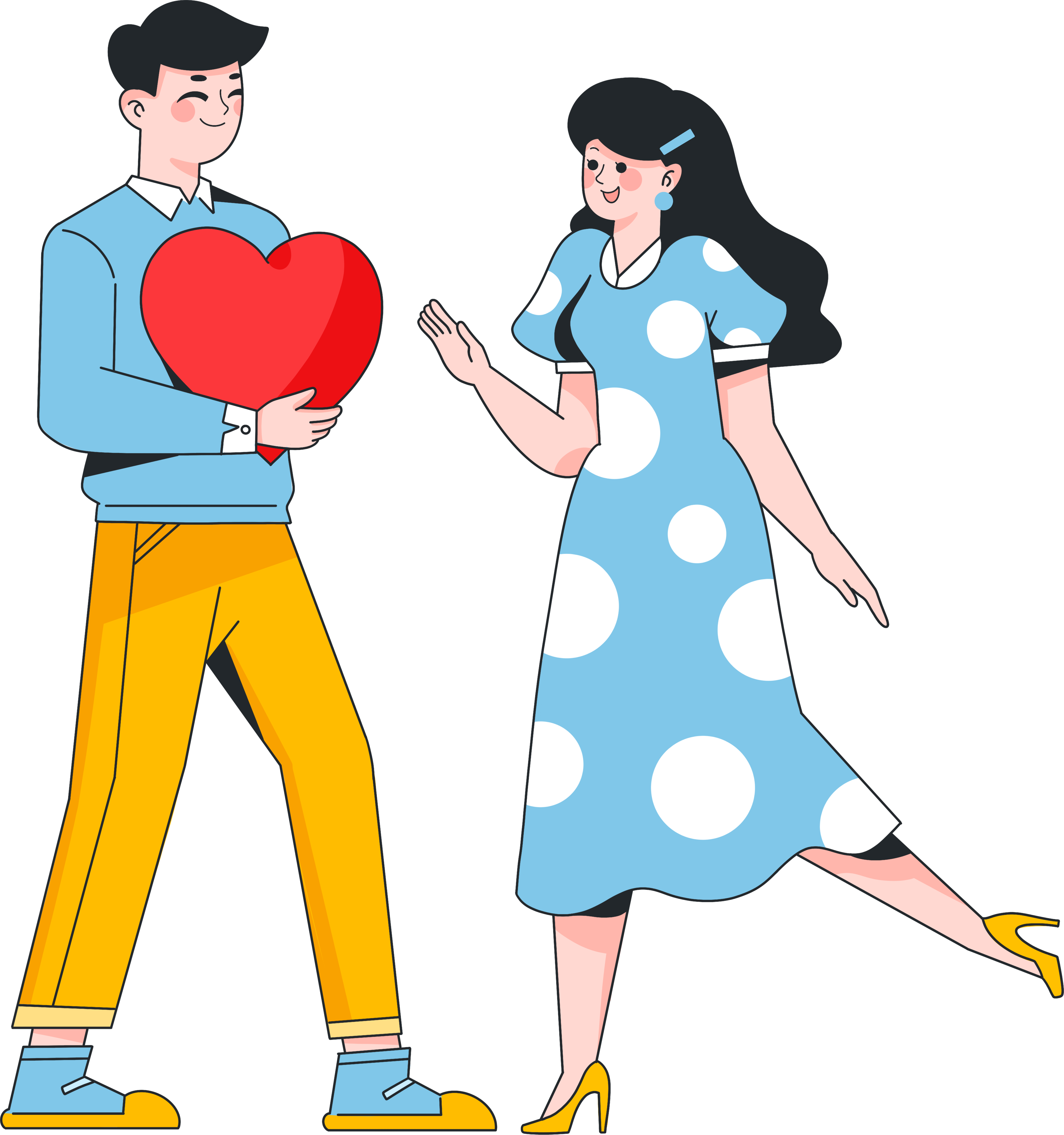Cartoon couple elements