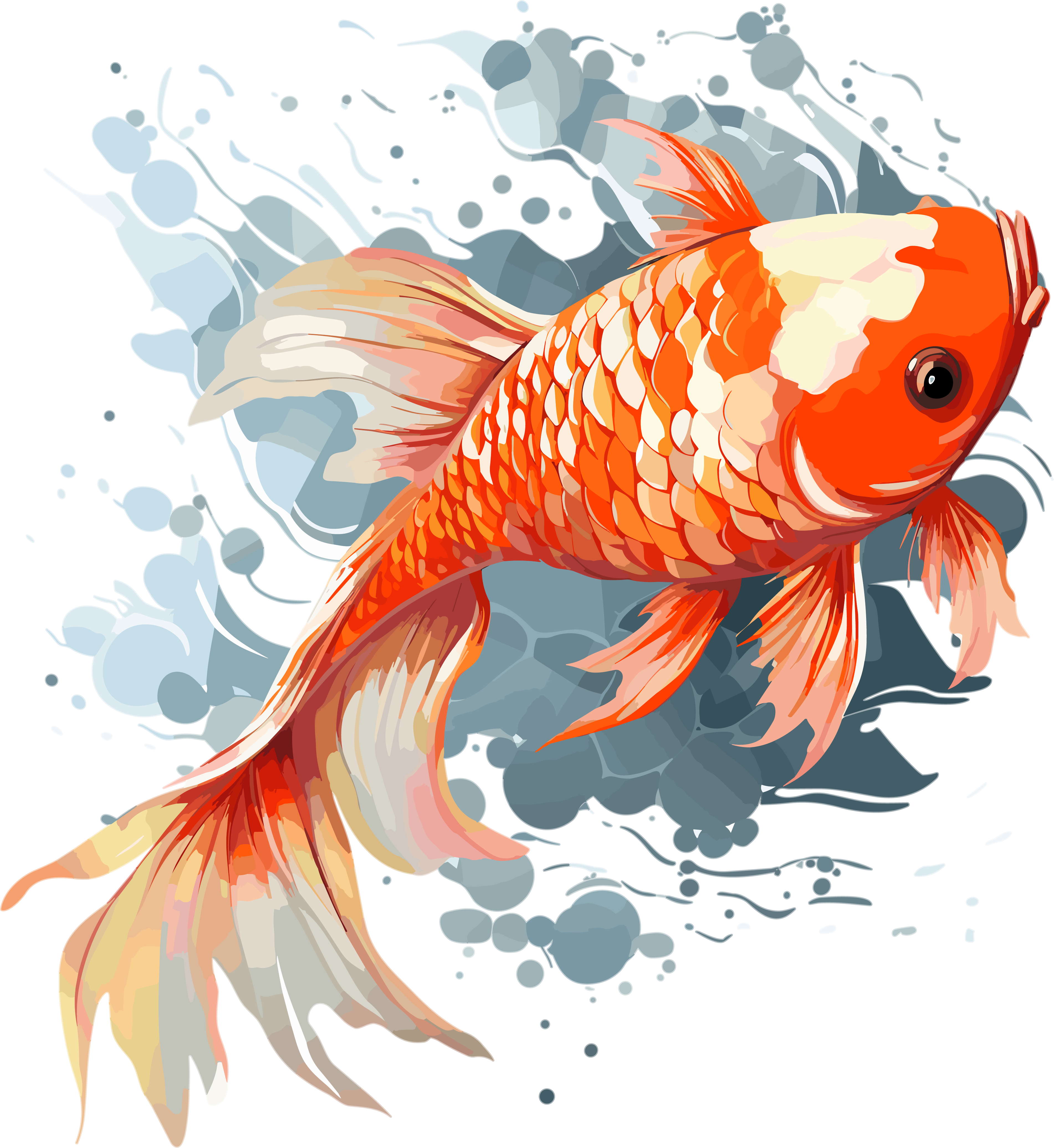 Commercially usable vector koi illustration