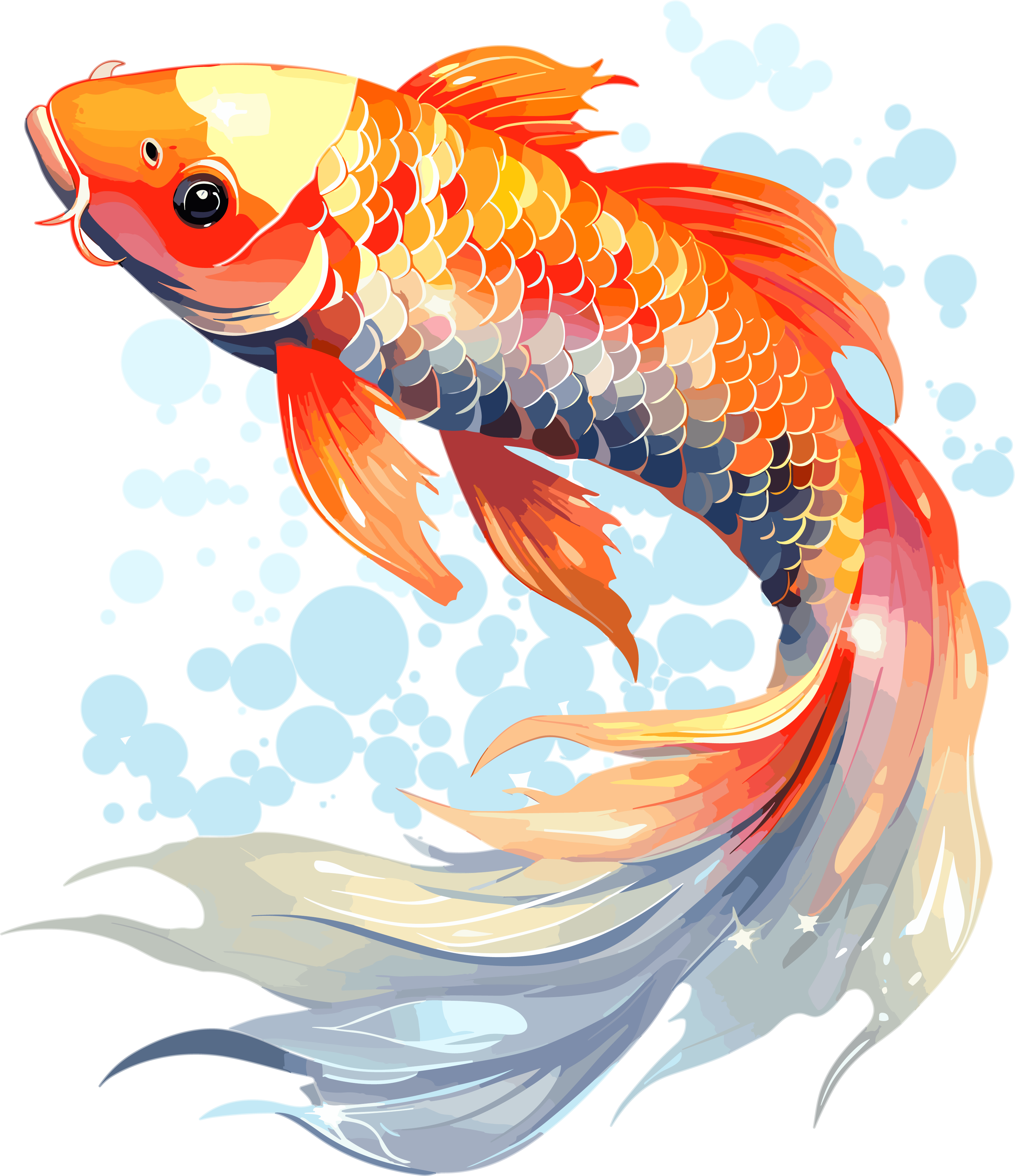 Koi fish commercial vector illustration design