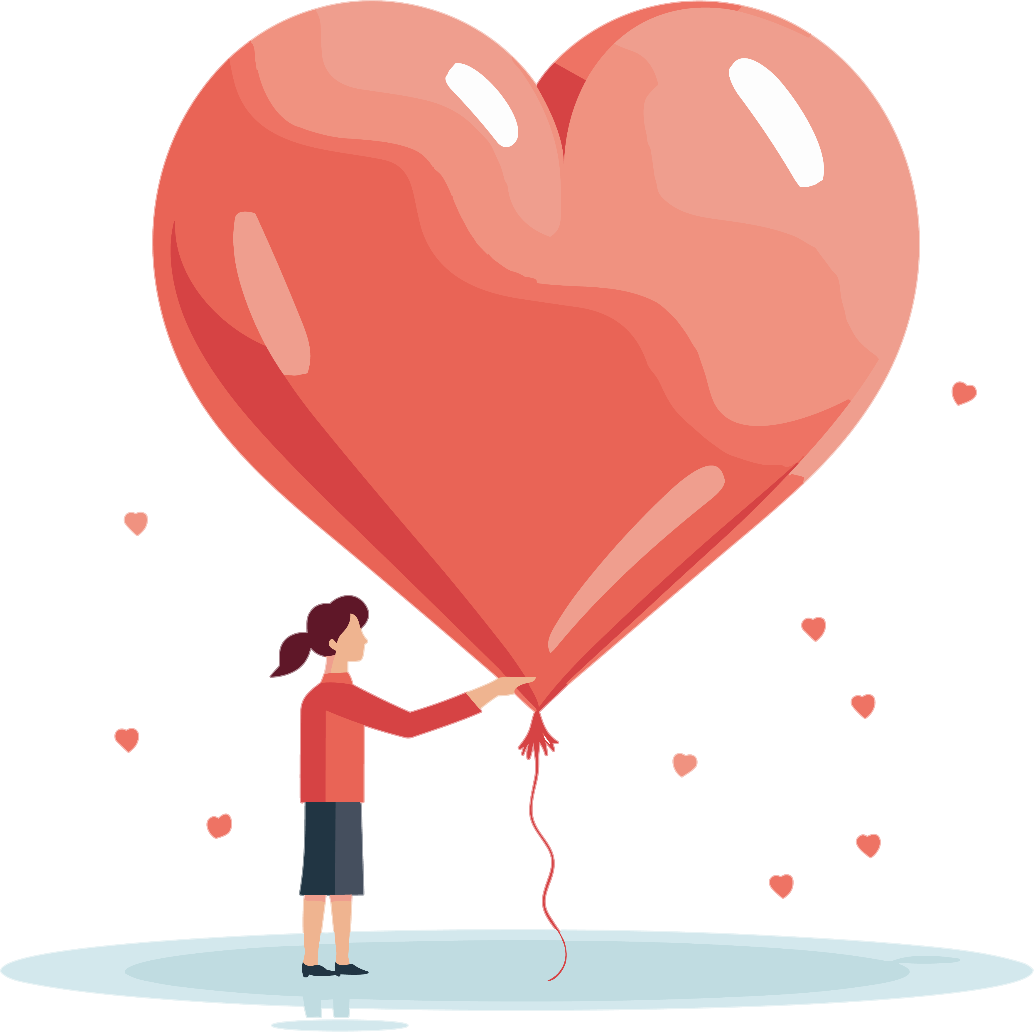 Hand-drawn red heart vector illustration element