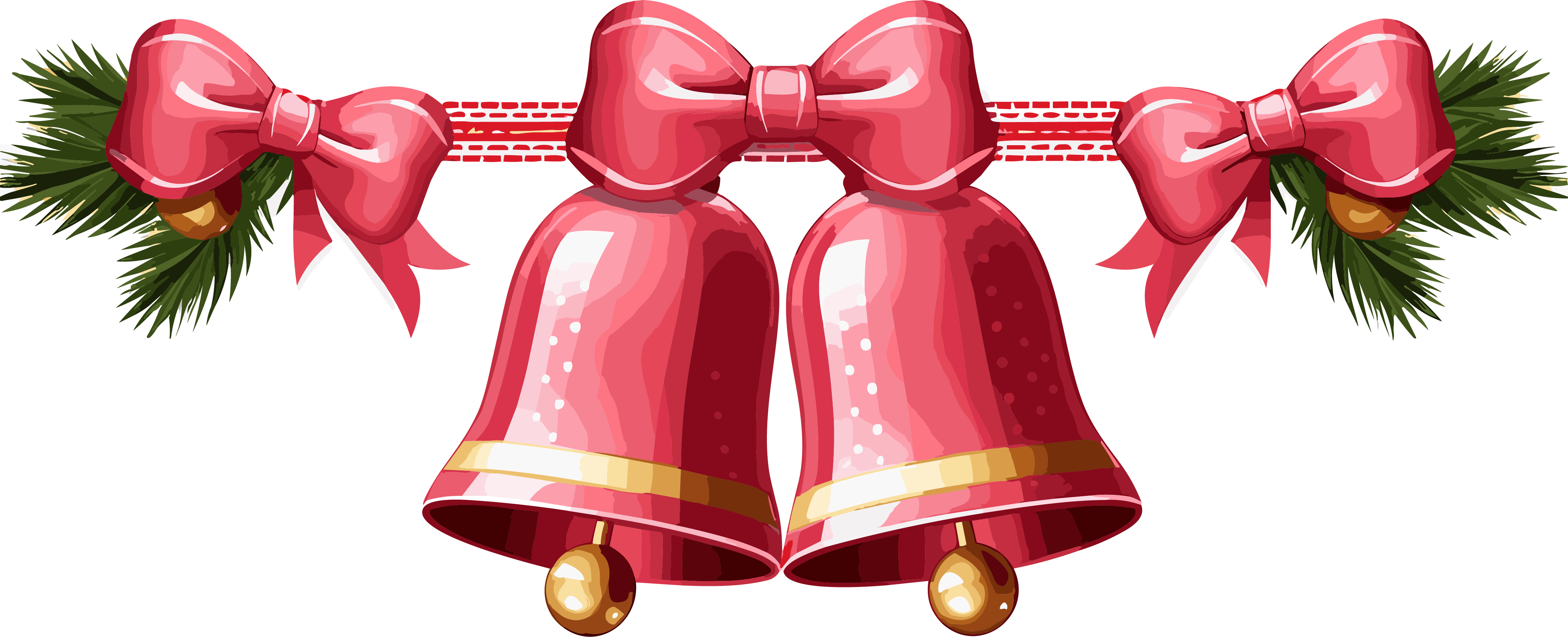 Christmas bell decoration pink ornament flat illustration