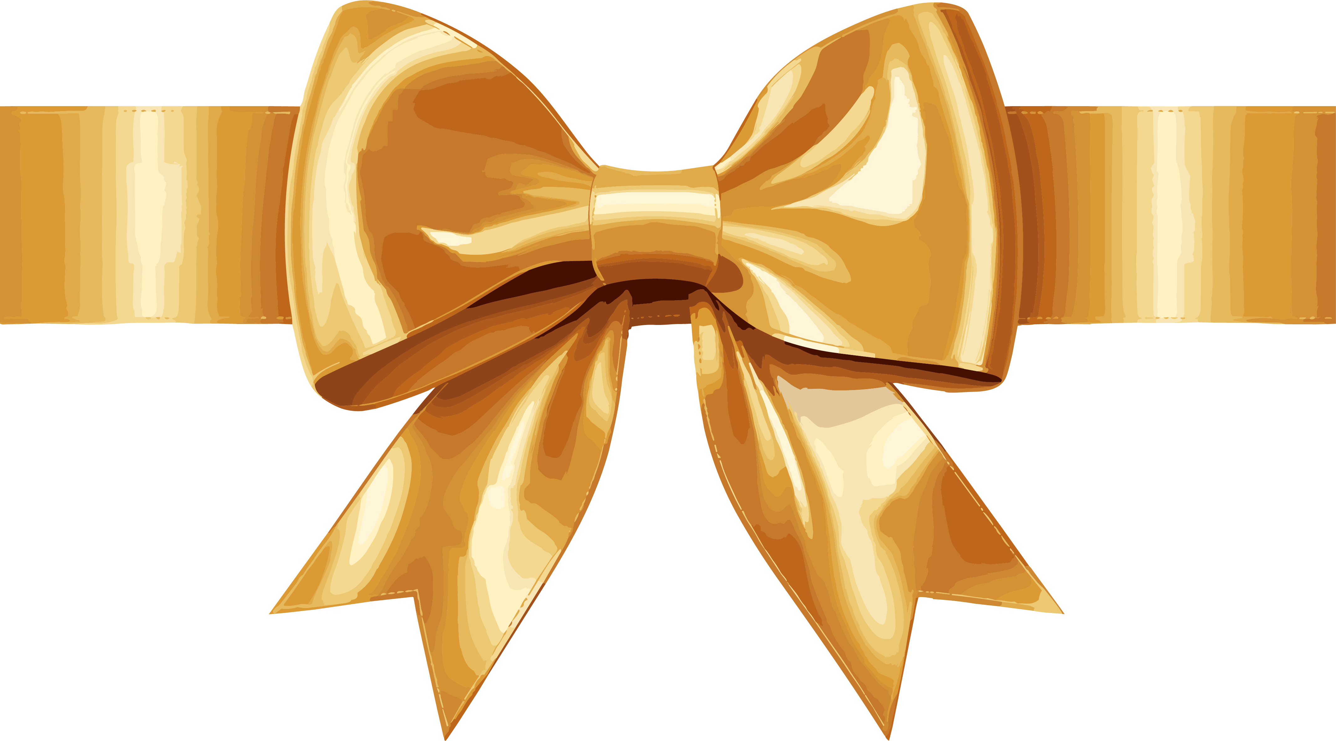 Golden gift ribbon and golden bow illustration design
