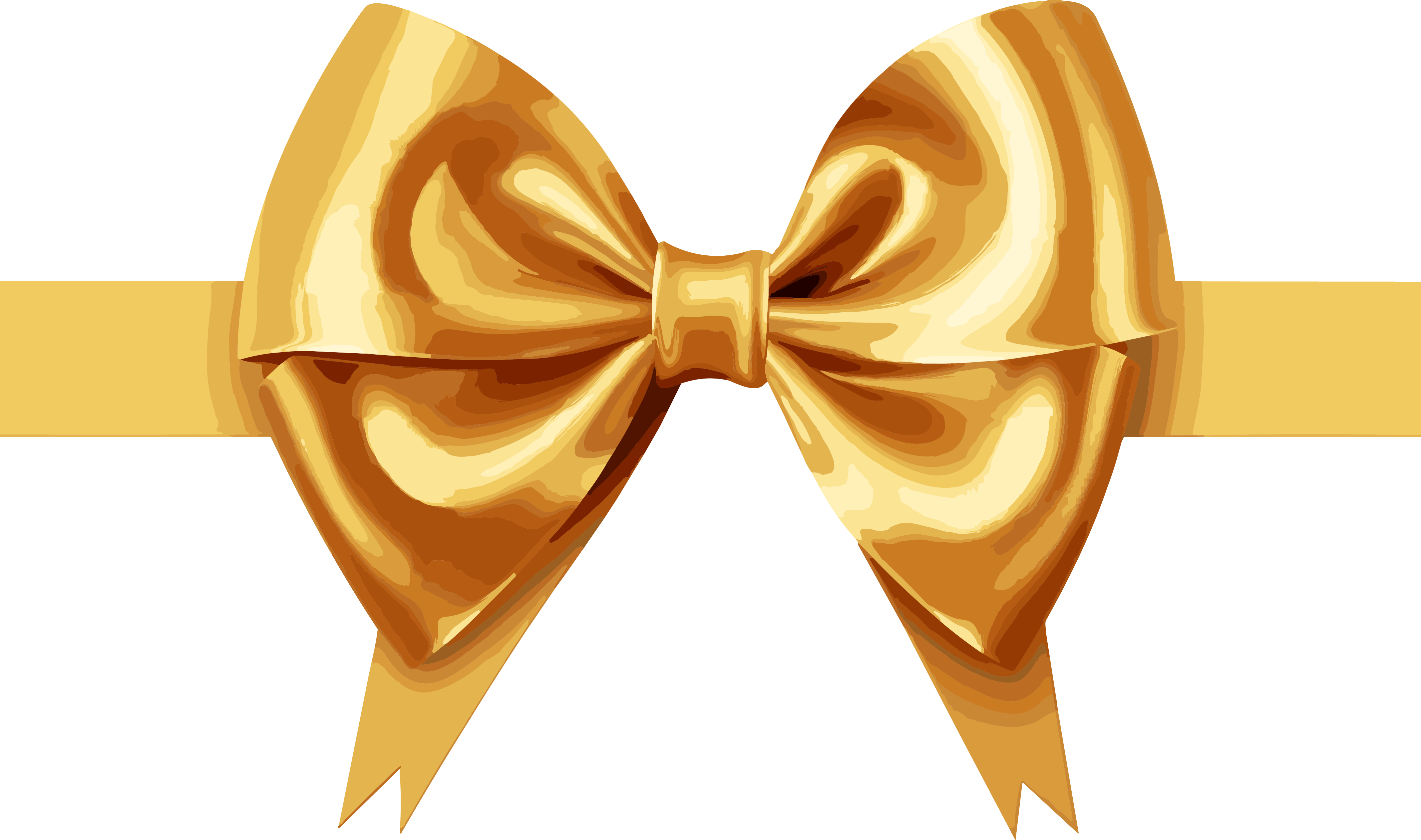 Exquisite illustration design elements golden ribbon gold bow material