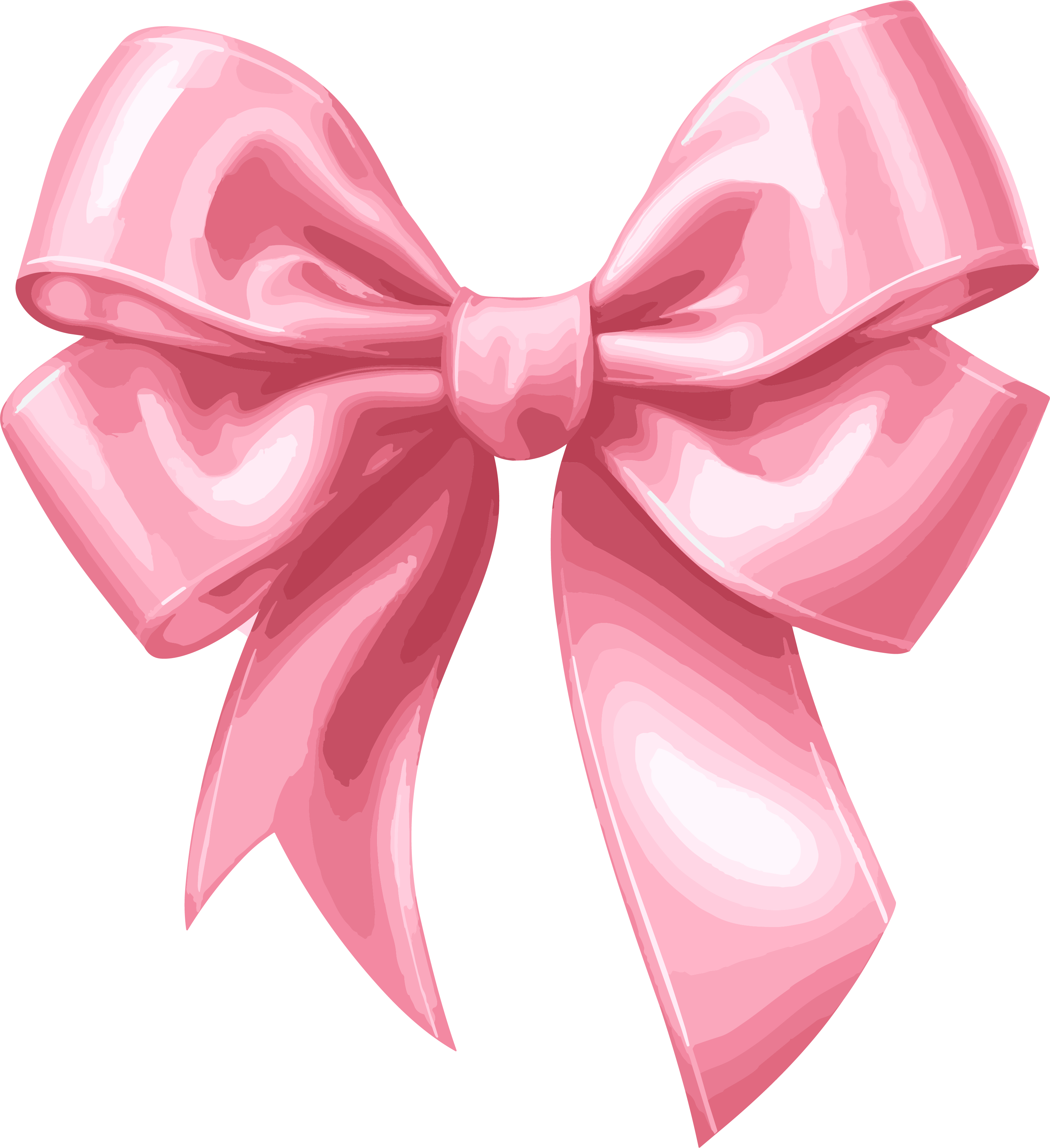 Glossy pink bow design element