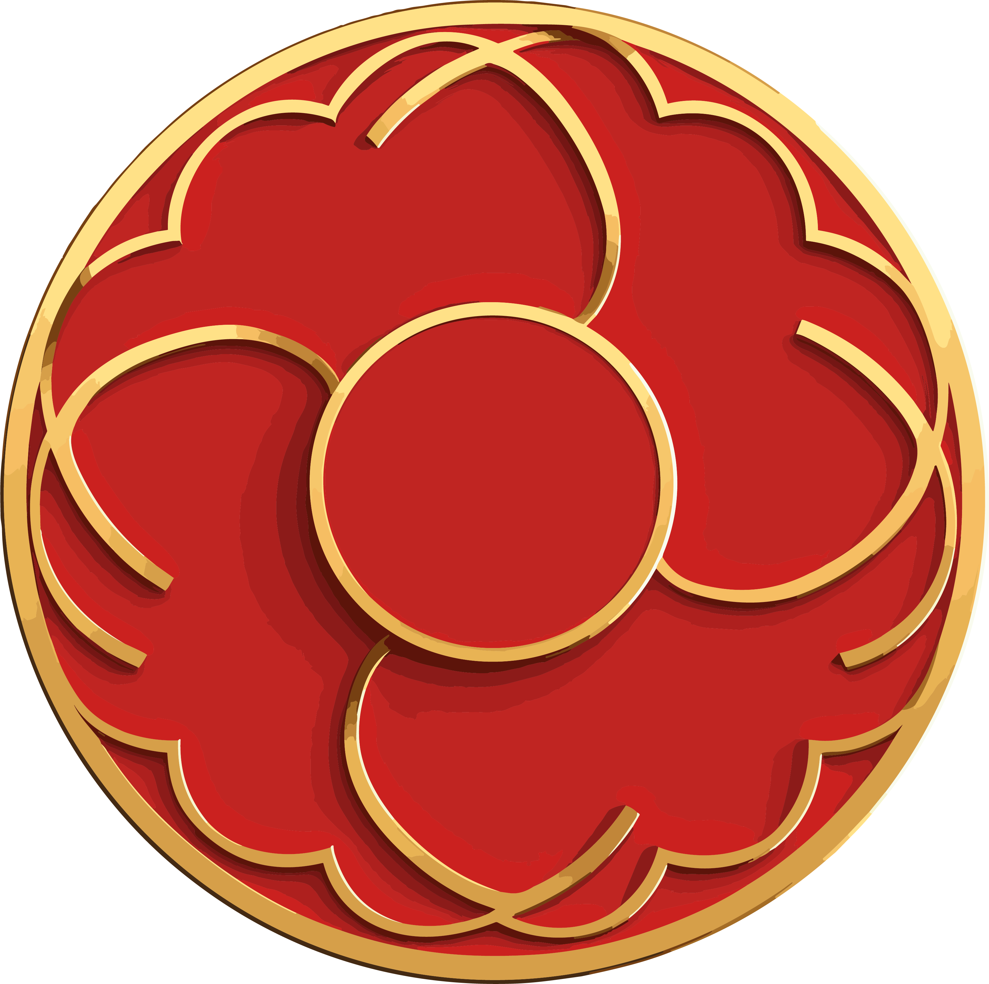 Elegant curve gold circle red circle label element
