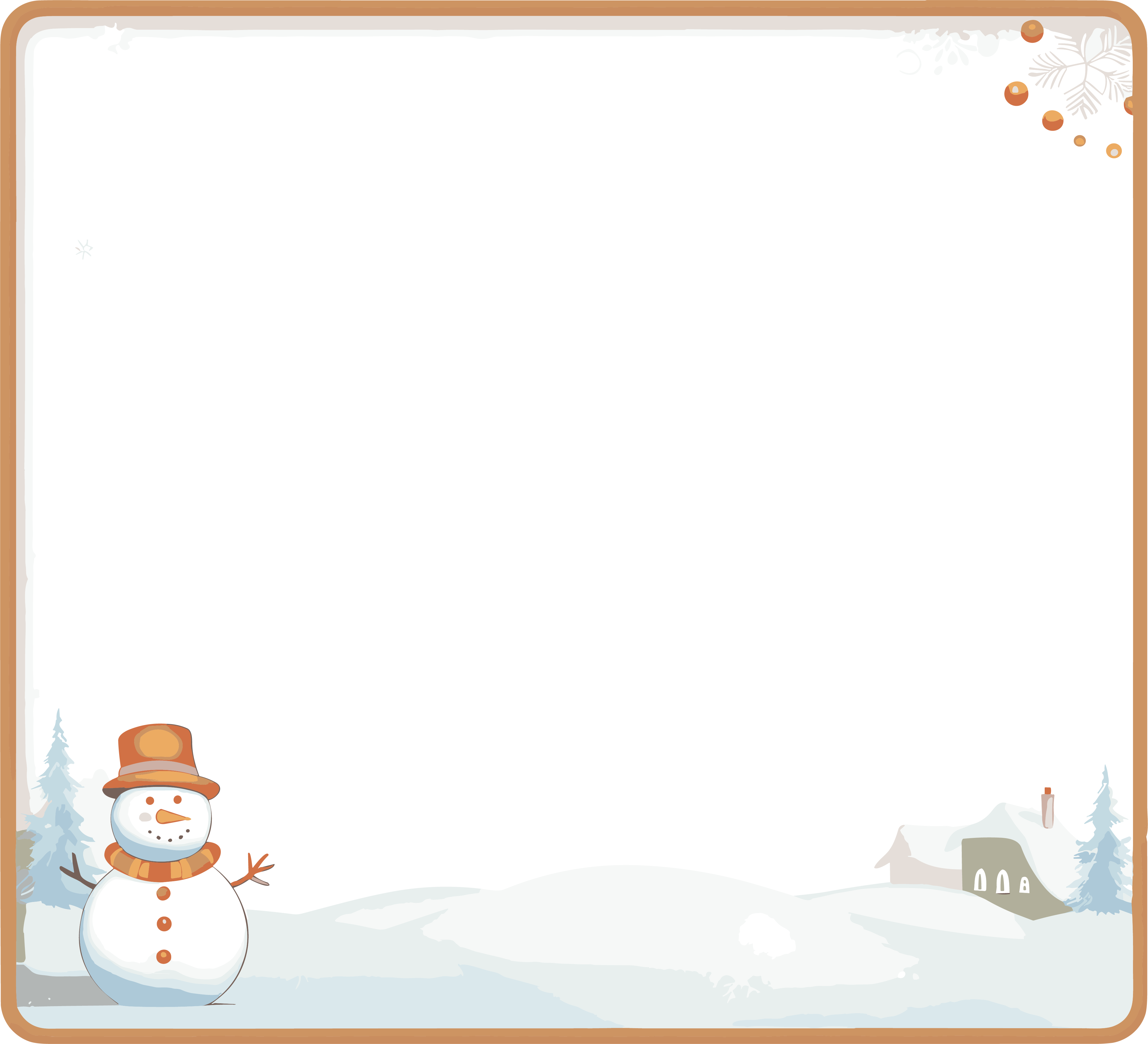 Free materials of Christmas snowmen and houses