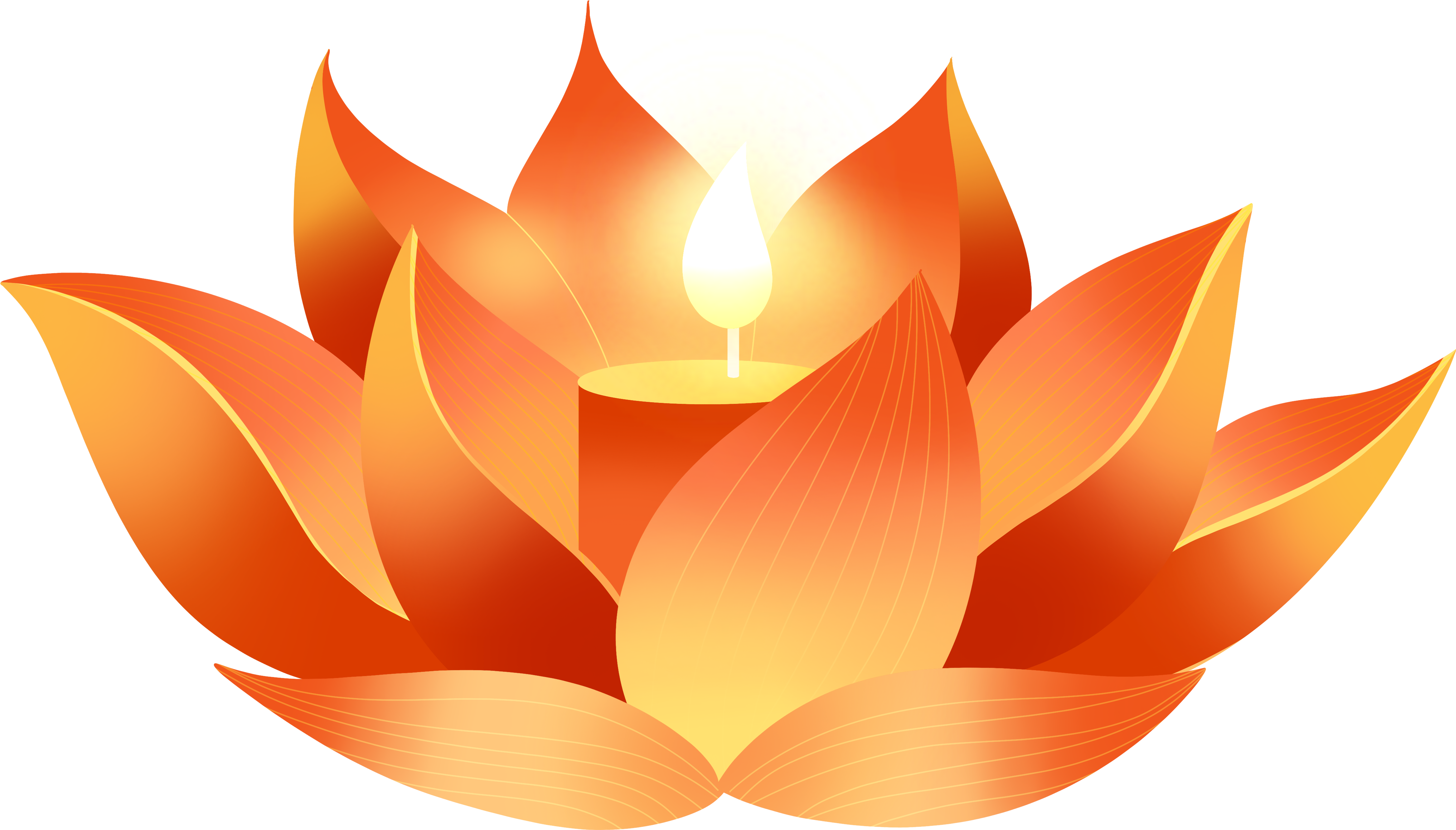 Mid-Autumn Festival orange lotus lantern PNG material
