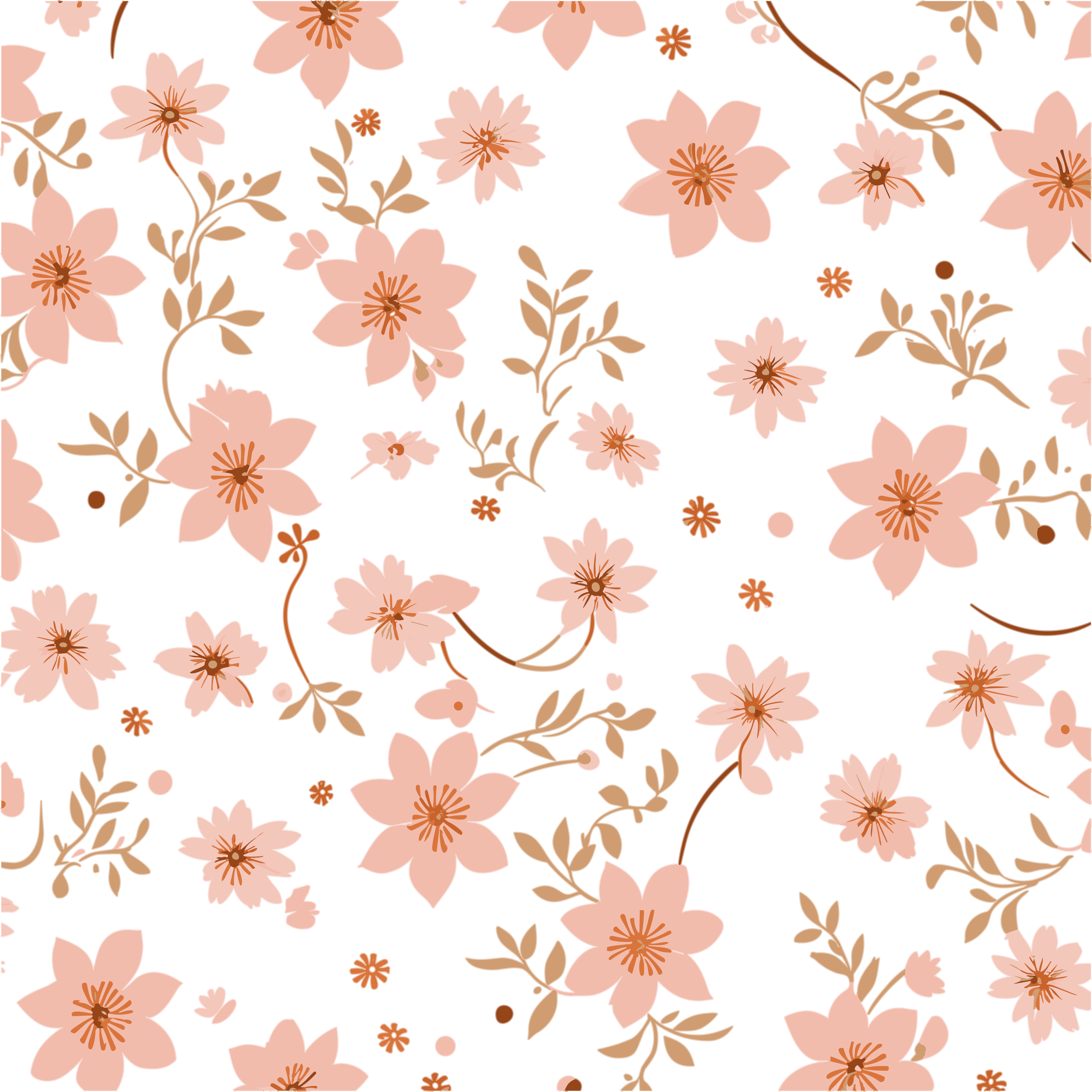 Pink flower seamless pattern material