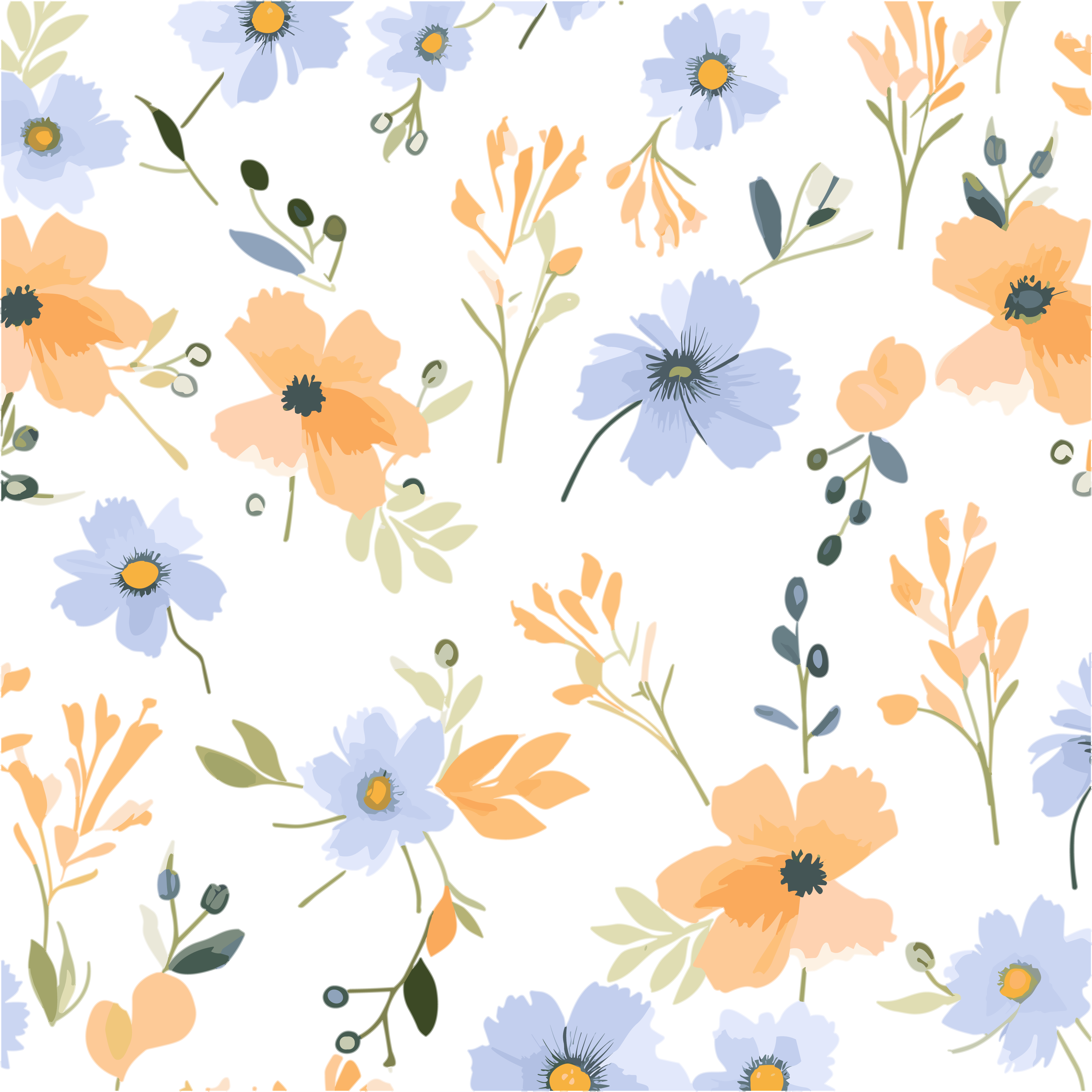 Minimalist Dreamy Floral Pattern Material