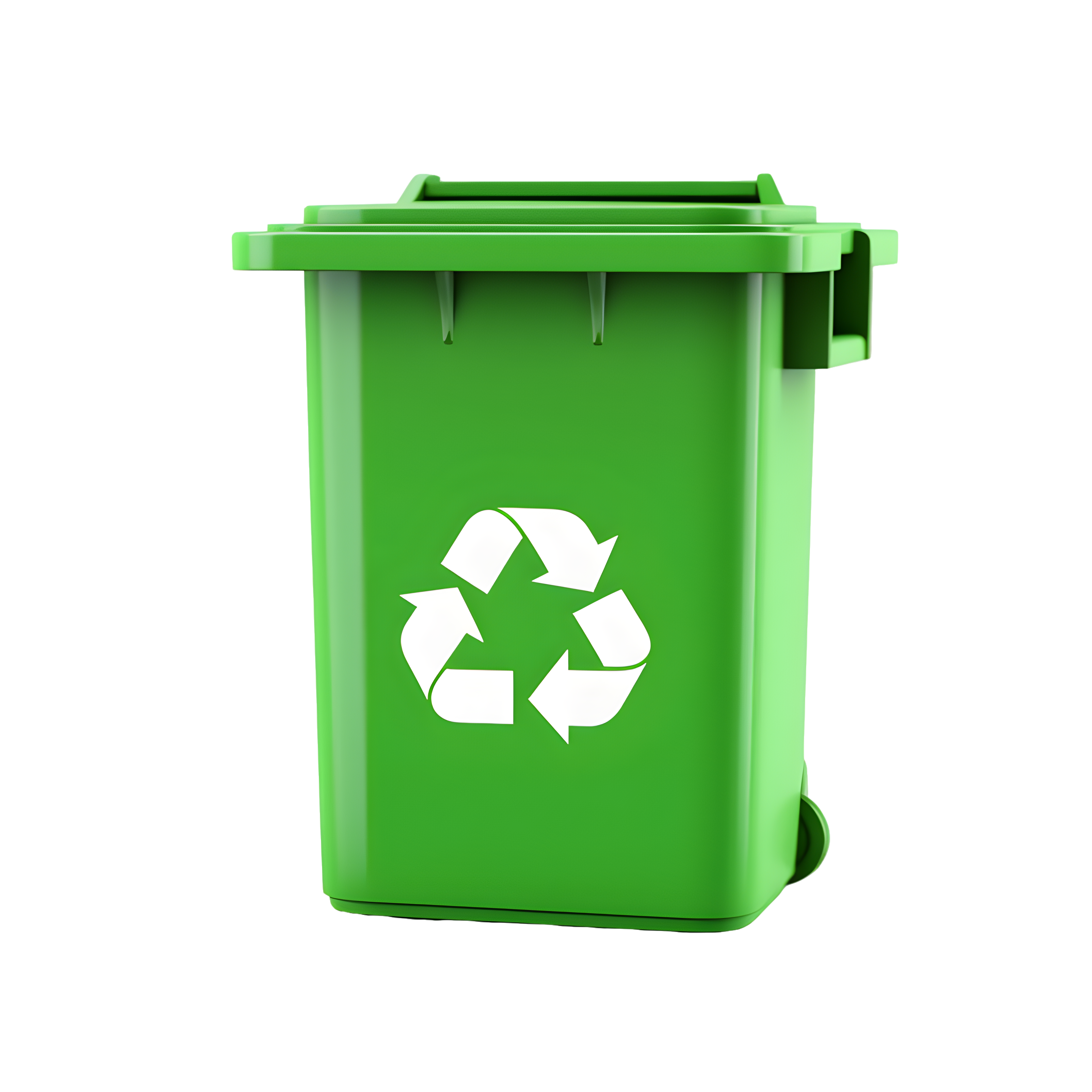 Green wheeled eco-friendly trash can commercial material